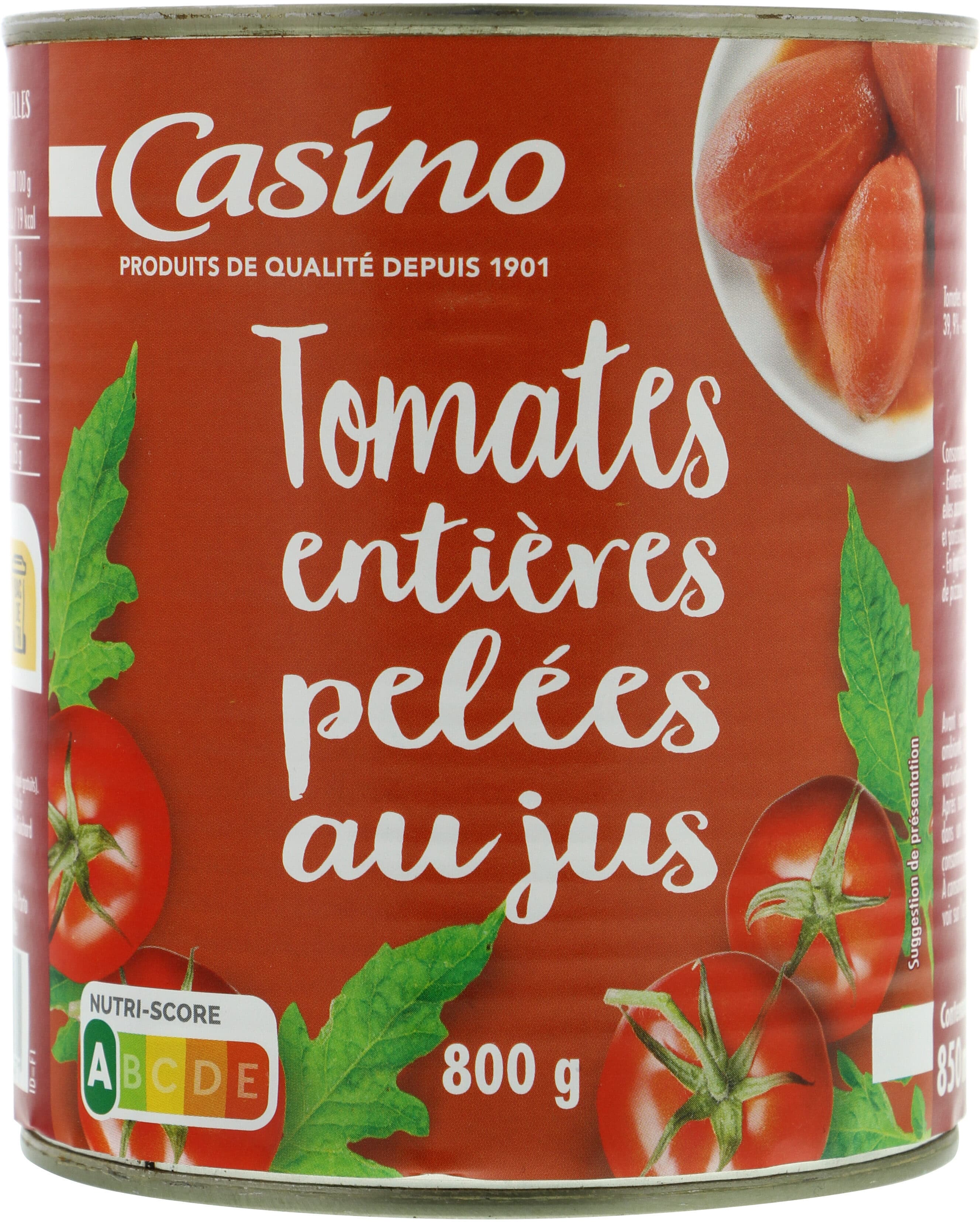 Casino Tomates entières pelées au jus packshot