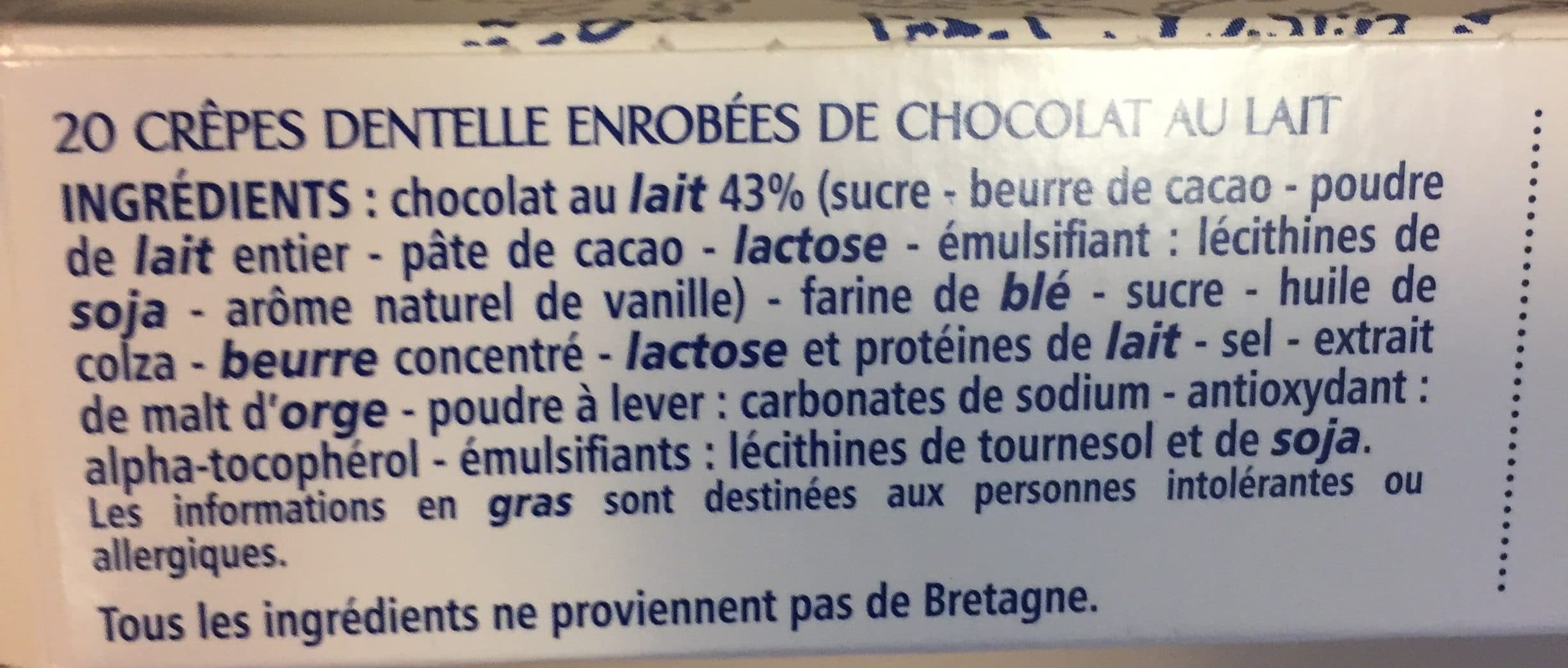 Guichard Perrachon Crêpes dentelle au chocolat au lait packshot