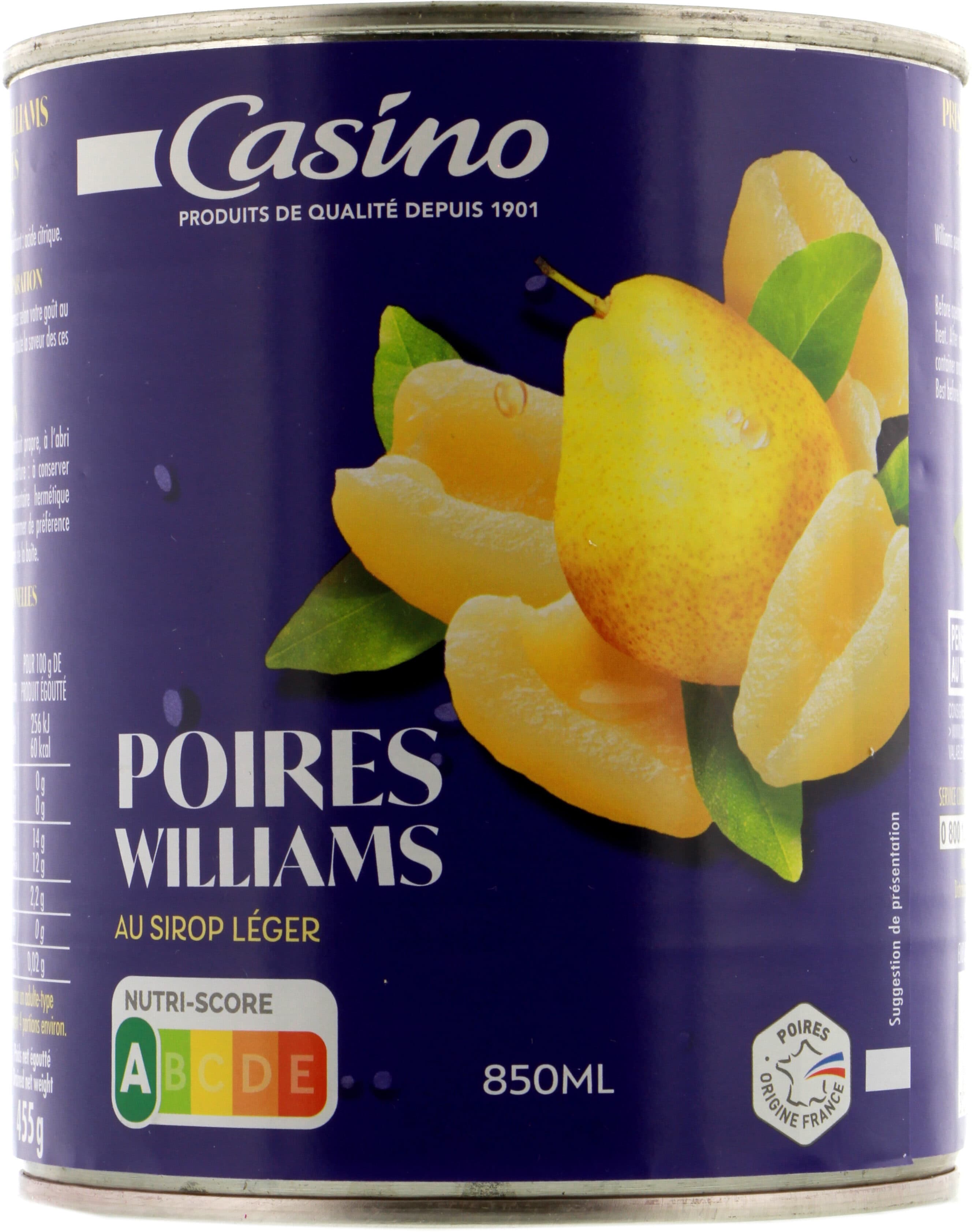 Casino Poires Williams au sirop léger packshot