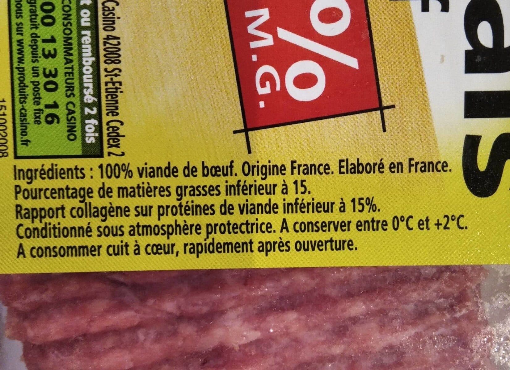Casino Steak Haché Pur Bœuf 15% packshot