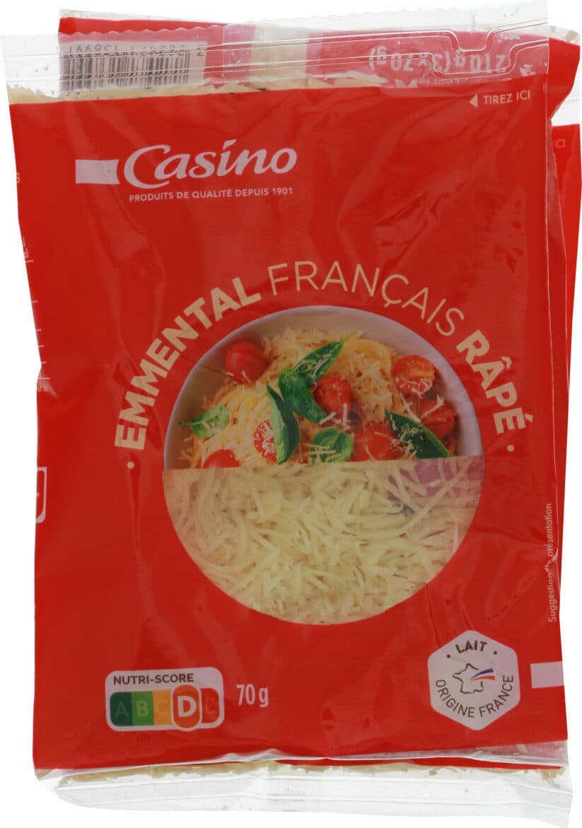 Casino Emmental français râpé packshot