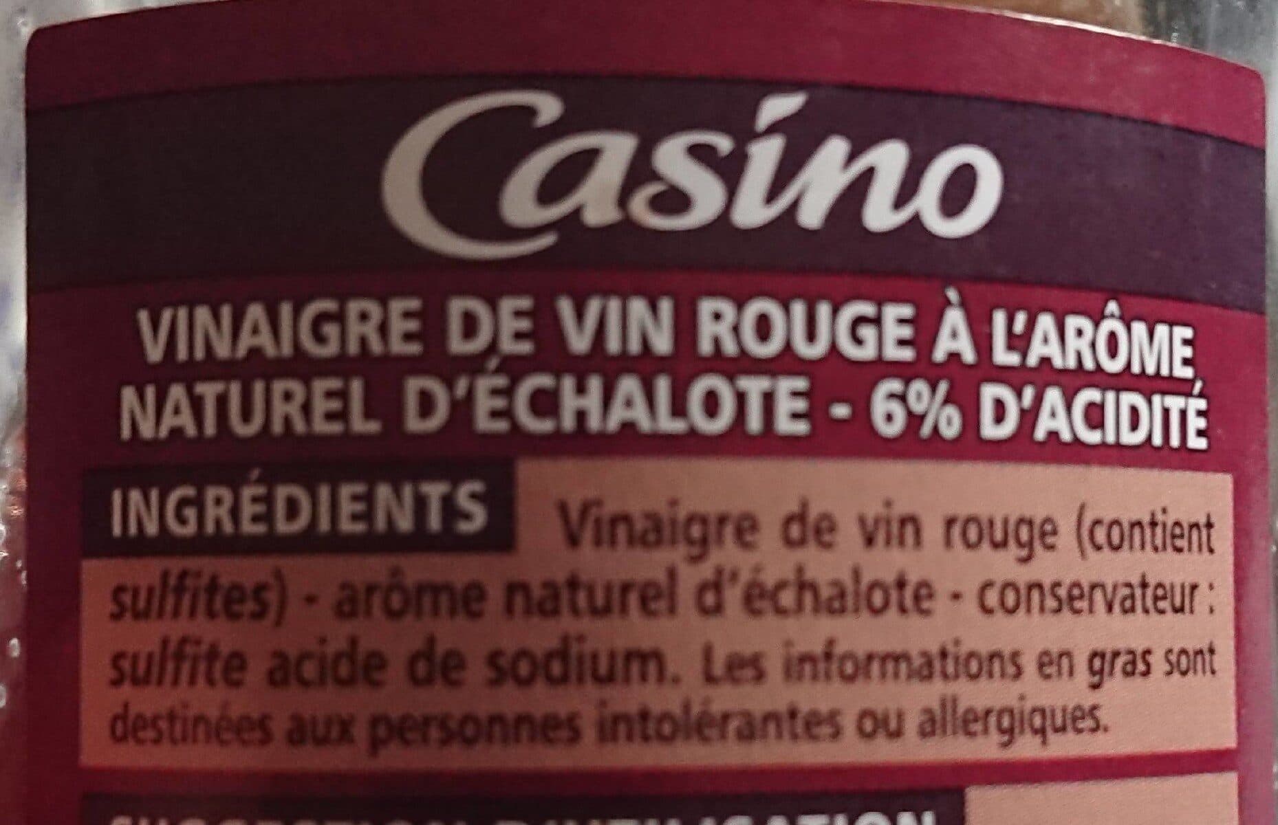 Casino Vinaigre de vin rouge à l'arôme naturel d'échalote 6% d'acidité packshot