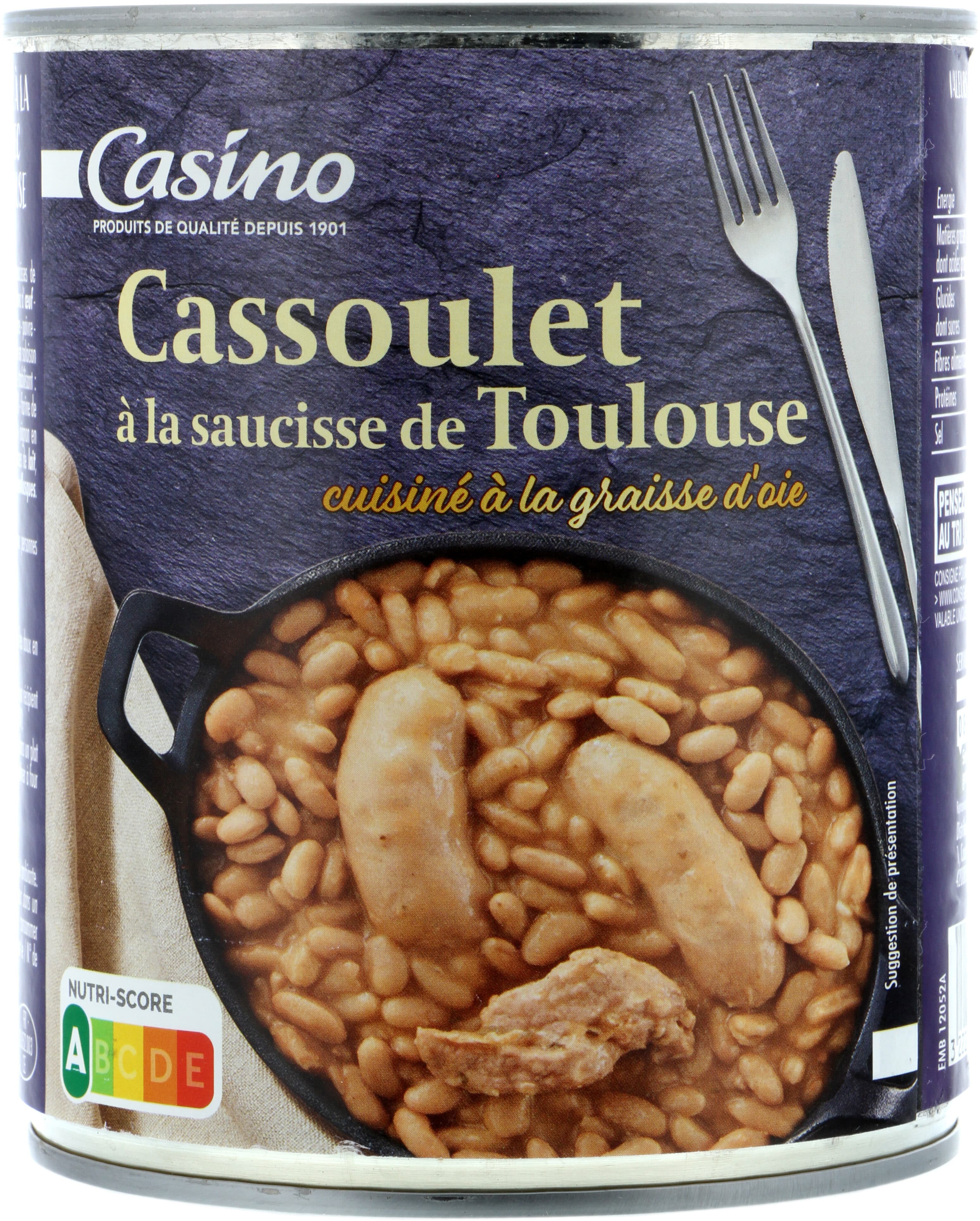 Casino Cassoulet à la saucisse de Toulouse cuisiné à la graisse d'oie packshot