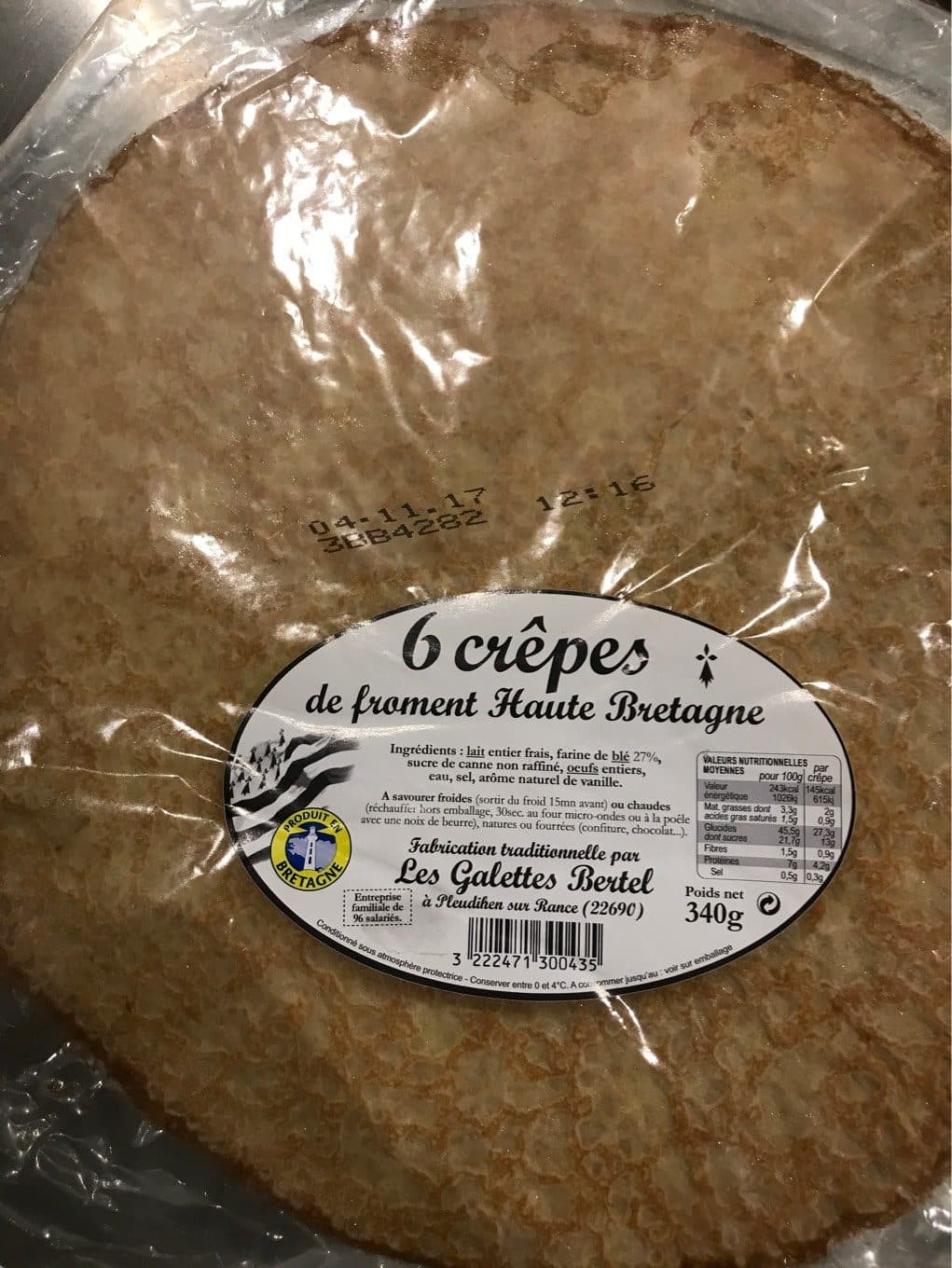 Les Galettes Bertel 6 Crêpes de Froment packshot