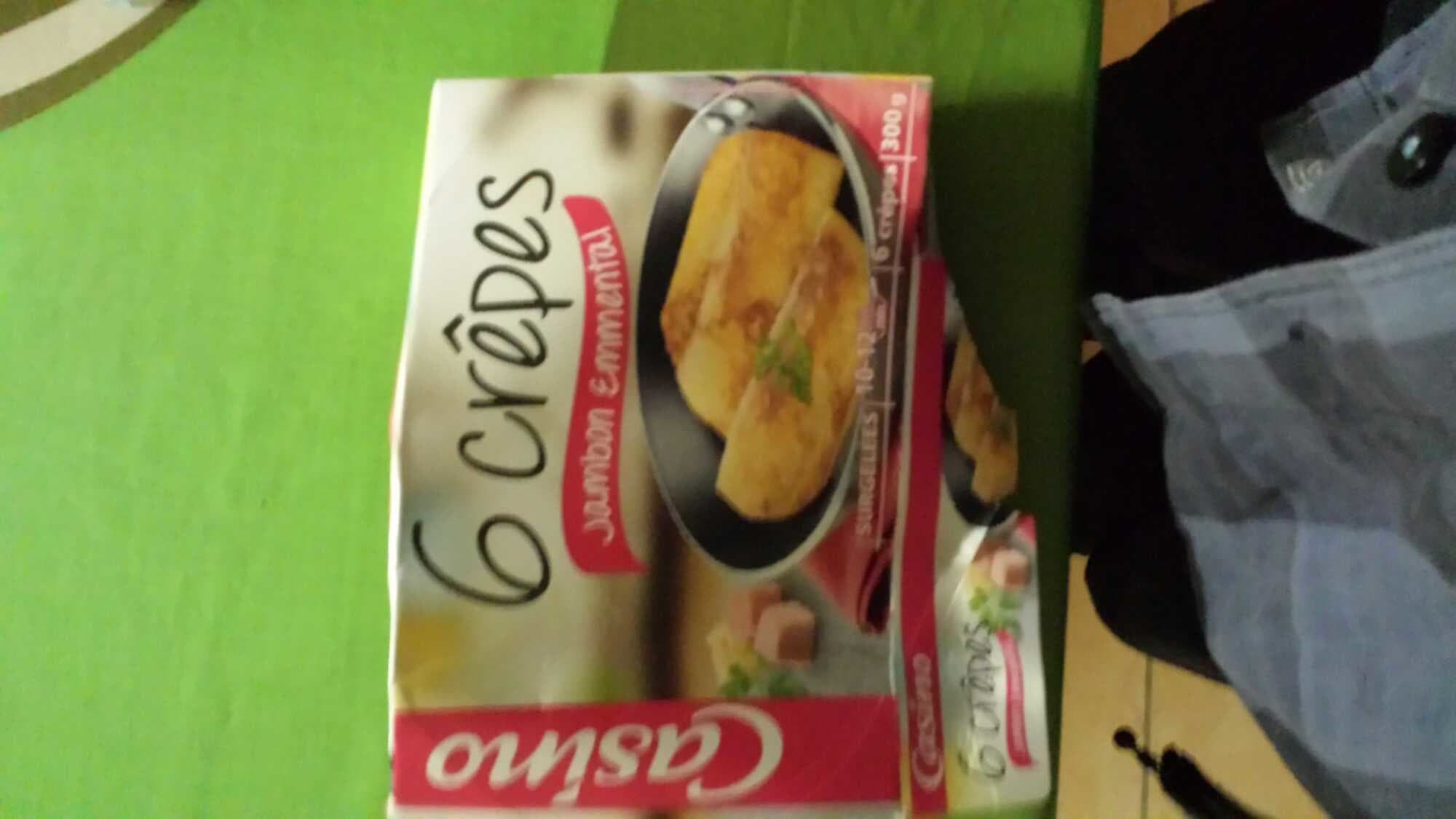 Casino 6 crêpes au jambon et à l'emmental surgelées packshot