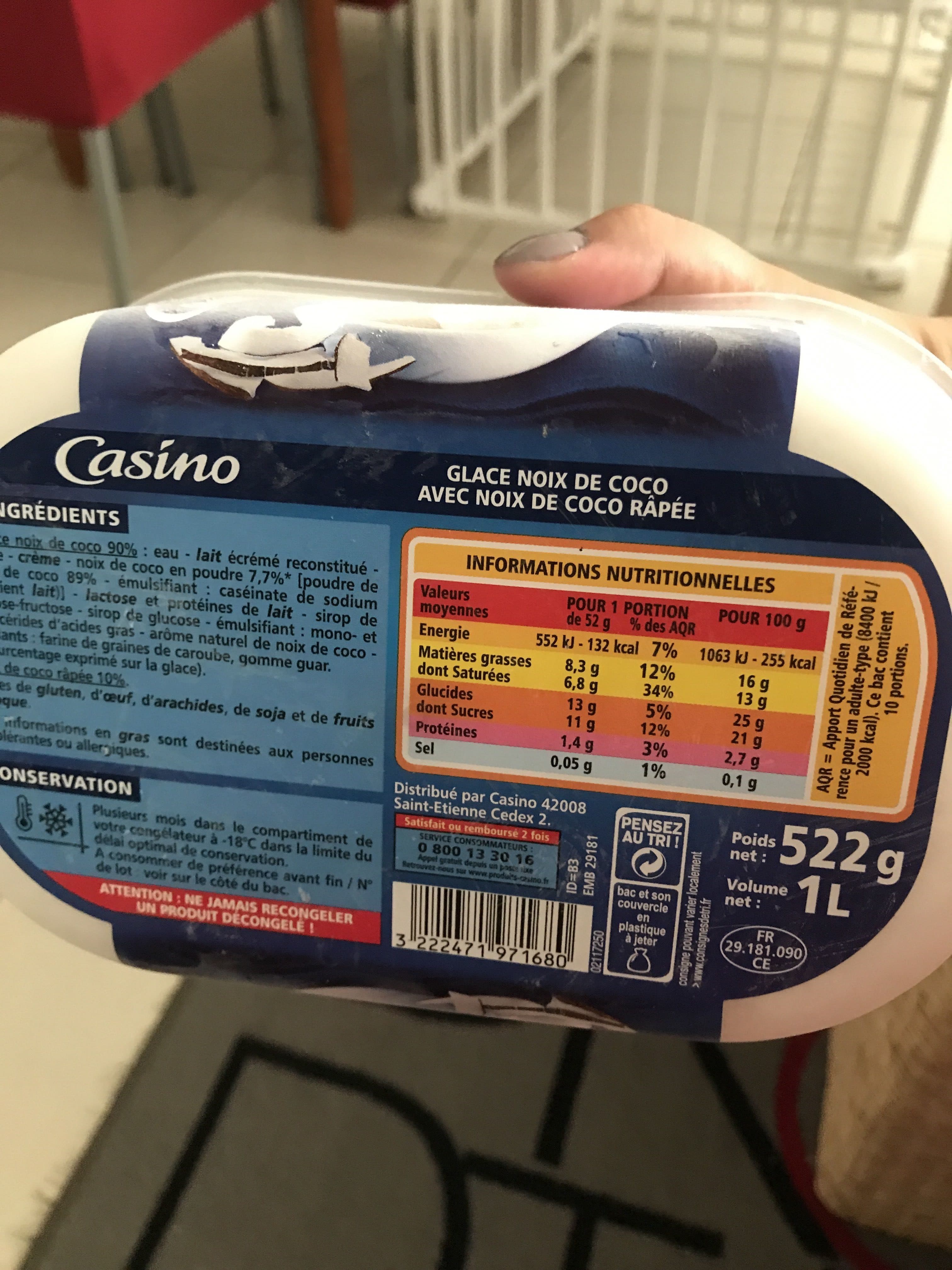 Casino Glace Noix De Coco 1L Co packshot