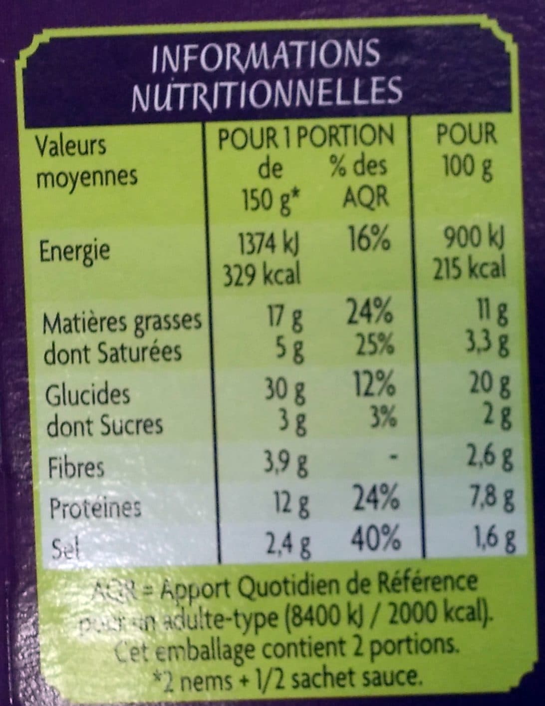 Casino Saveurs d'Ailleurs 4 NEMS AU PORC avec sauce nuocmâm packshot