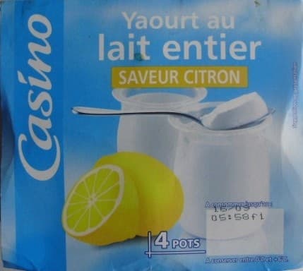Casino Yaourt au lait entier Saveur Citron packshot
