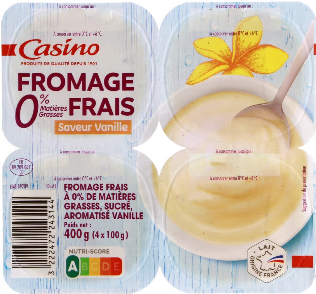 Casino FROMAGE FRAIS SAVEUR VANILLE 0%MG packshot