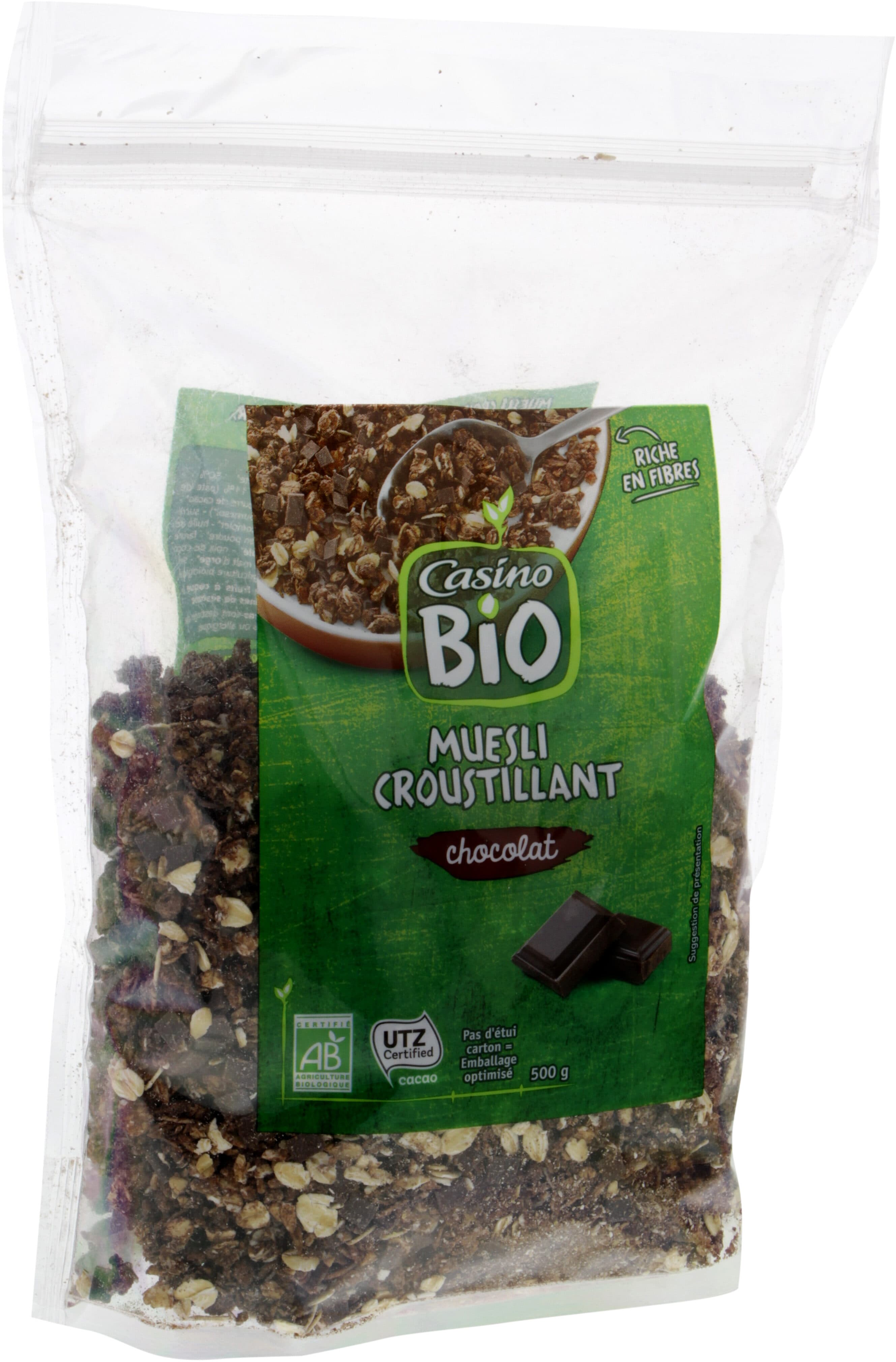 Casino Muesli croustillant BIO au chocolat packshot