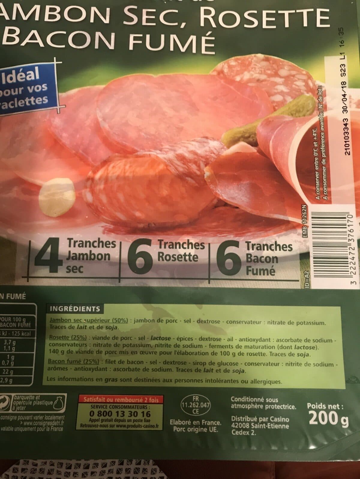 Casino Assortiment de jambon sec, rosette et bacon fume packshot