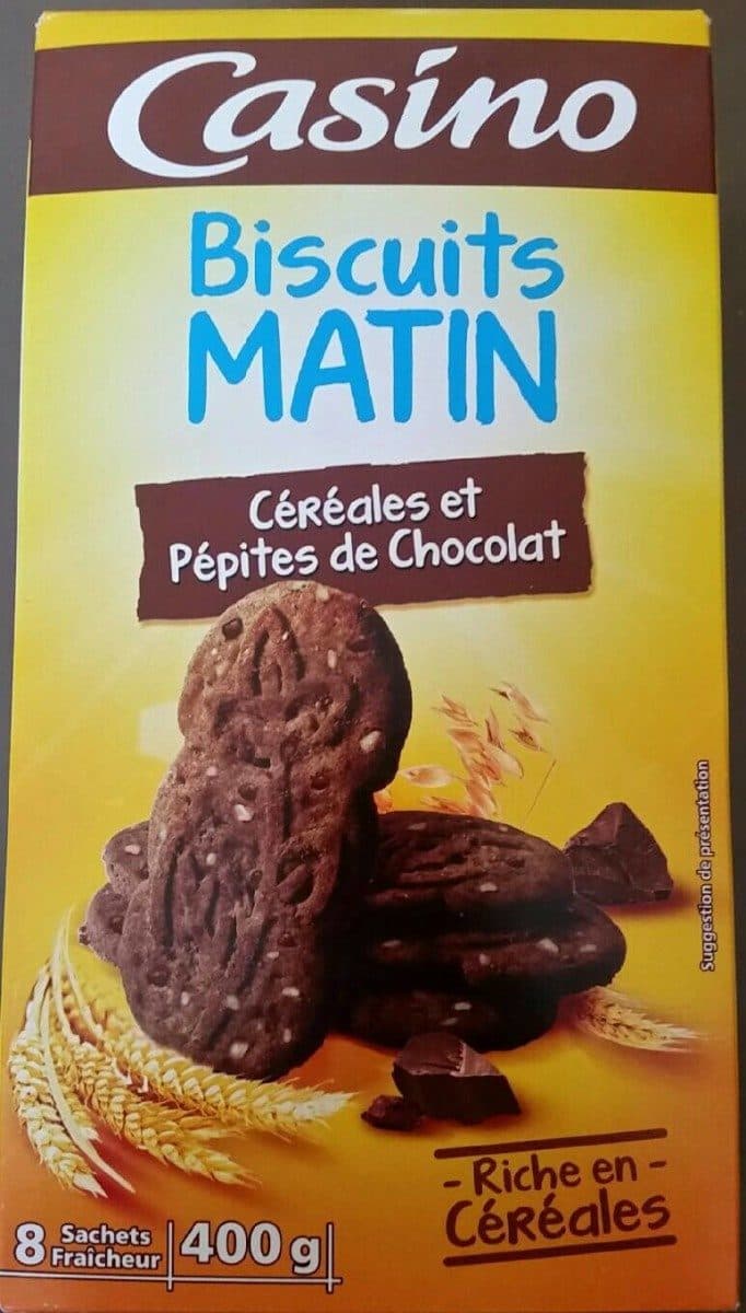 Casino Biscuits Matin Céréales et pépites de chocolat packshot