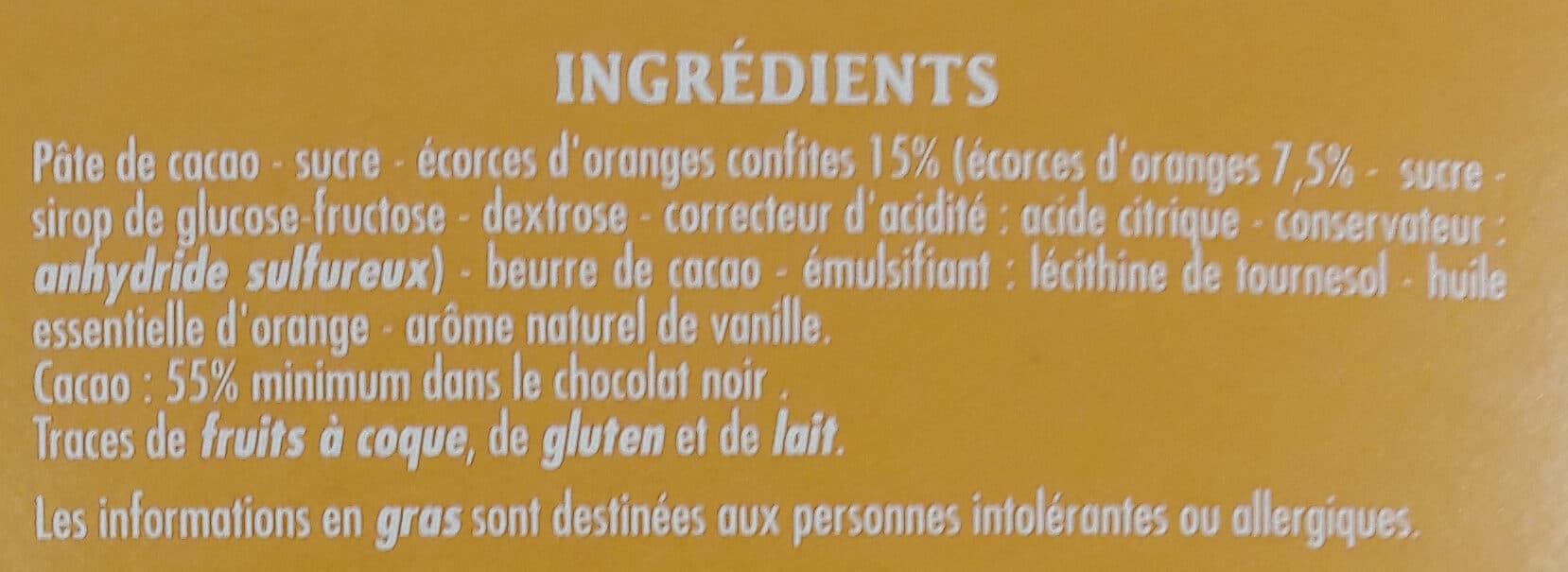 Casino Chocolat Noir Orange Ecorces confites packshot