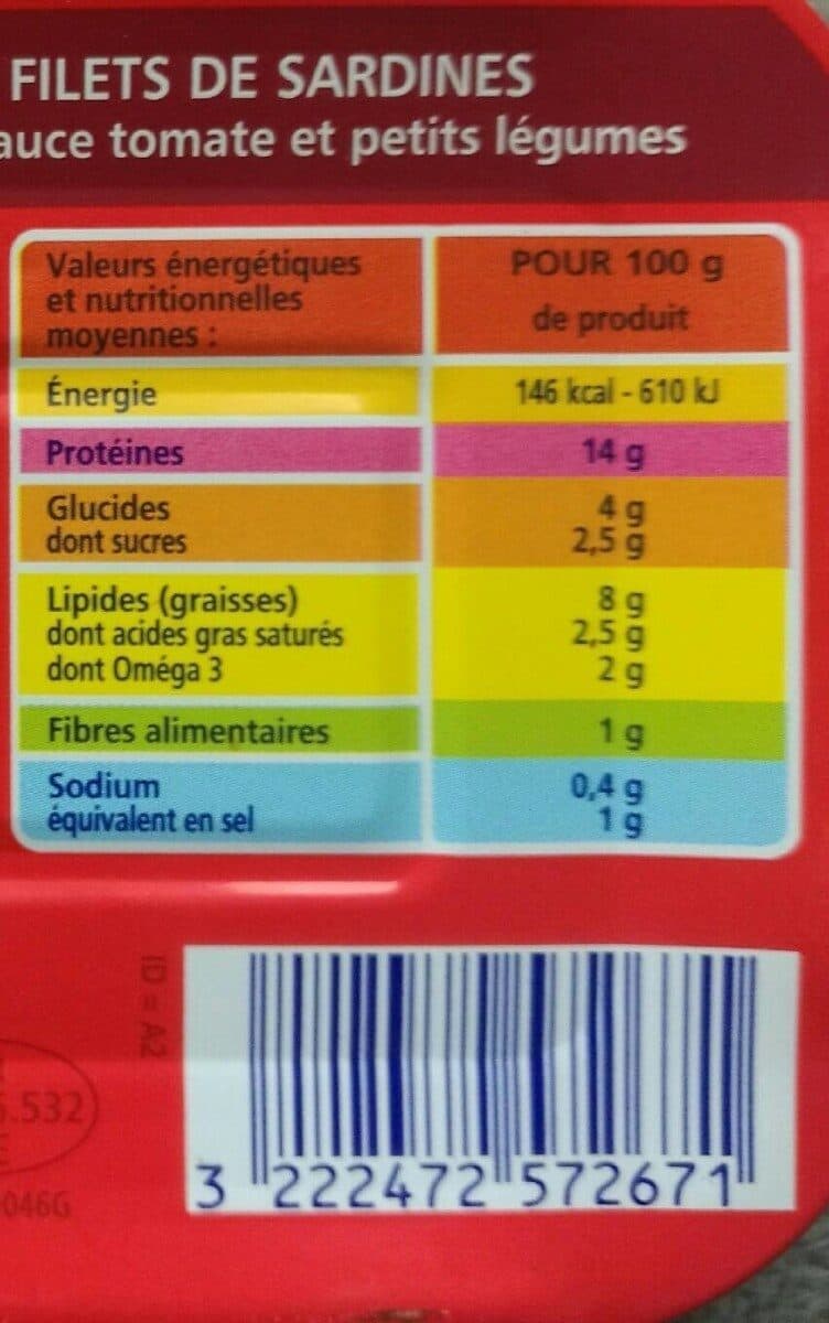 Casino Filets de sardines à la tomate et petits légumes sans arête packshot