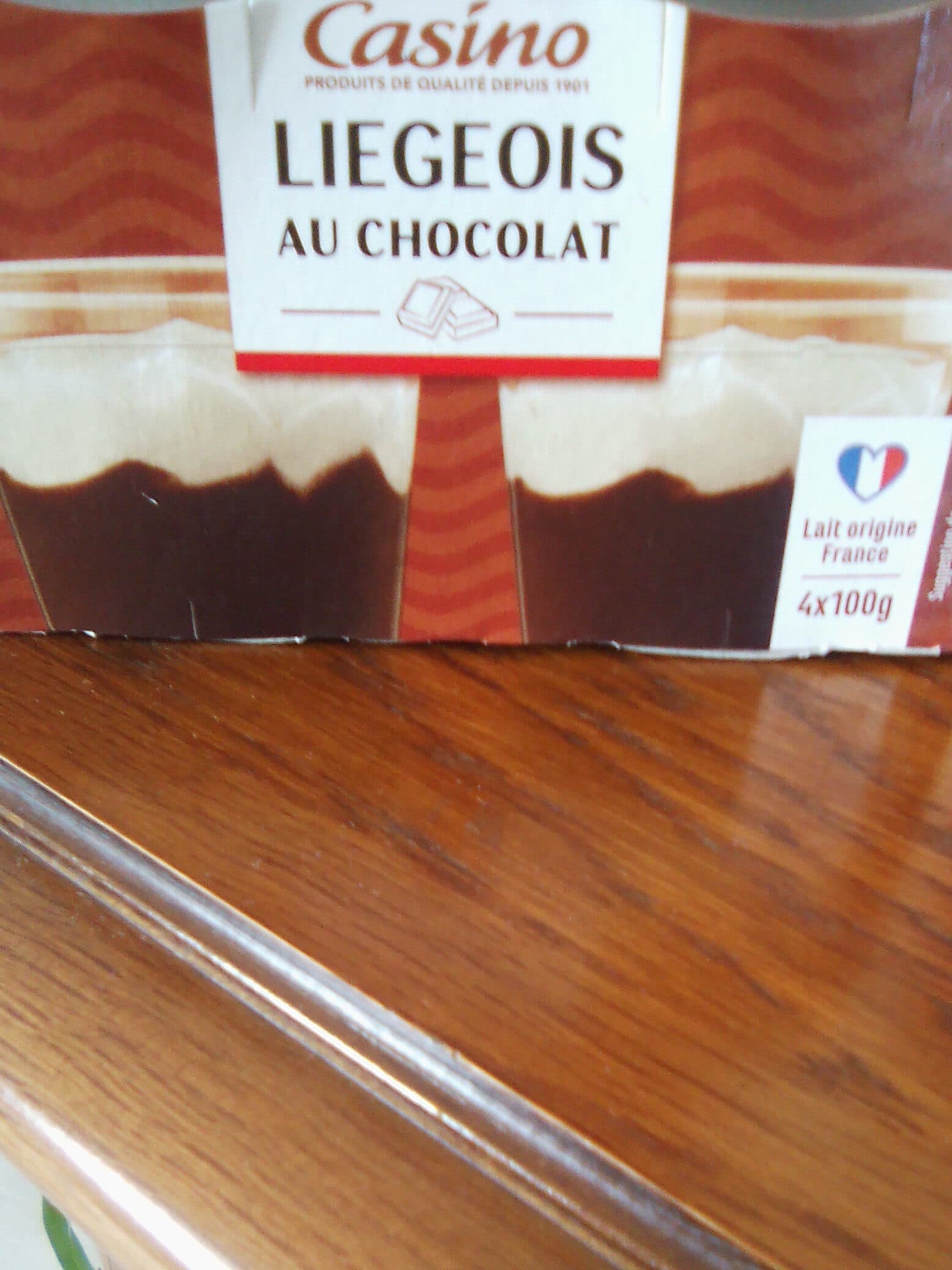 Casino Liégeois au chocolat 4 (ou 12) pots de dessert lacté au chocolat packshot