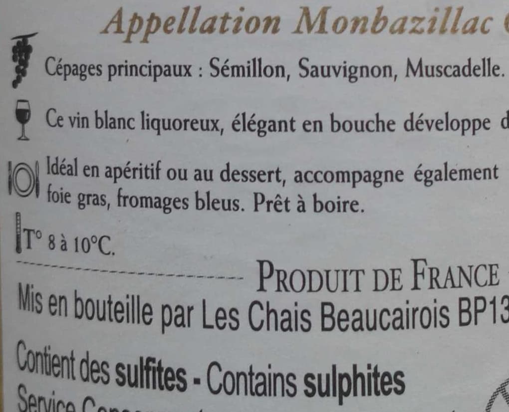 Club des Sommeliers Monbazillac 2013 packshot