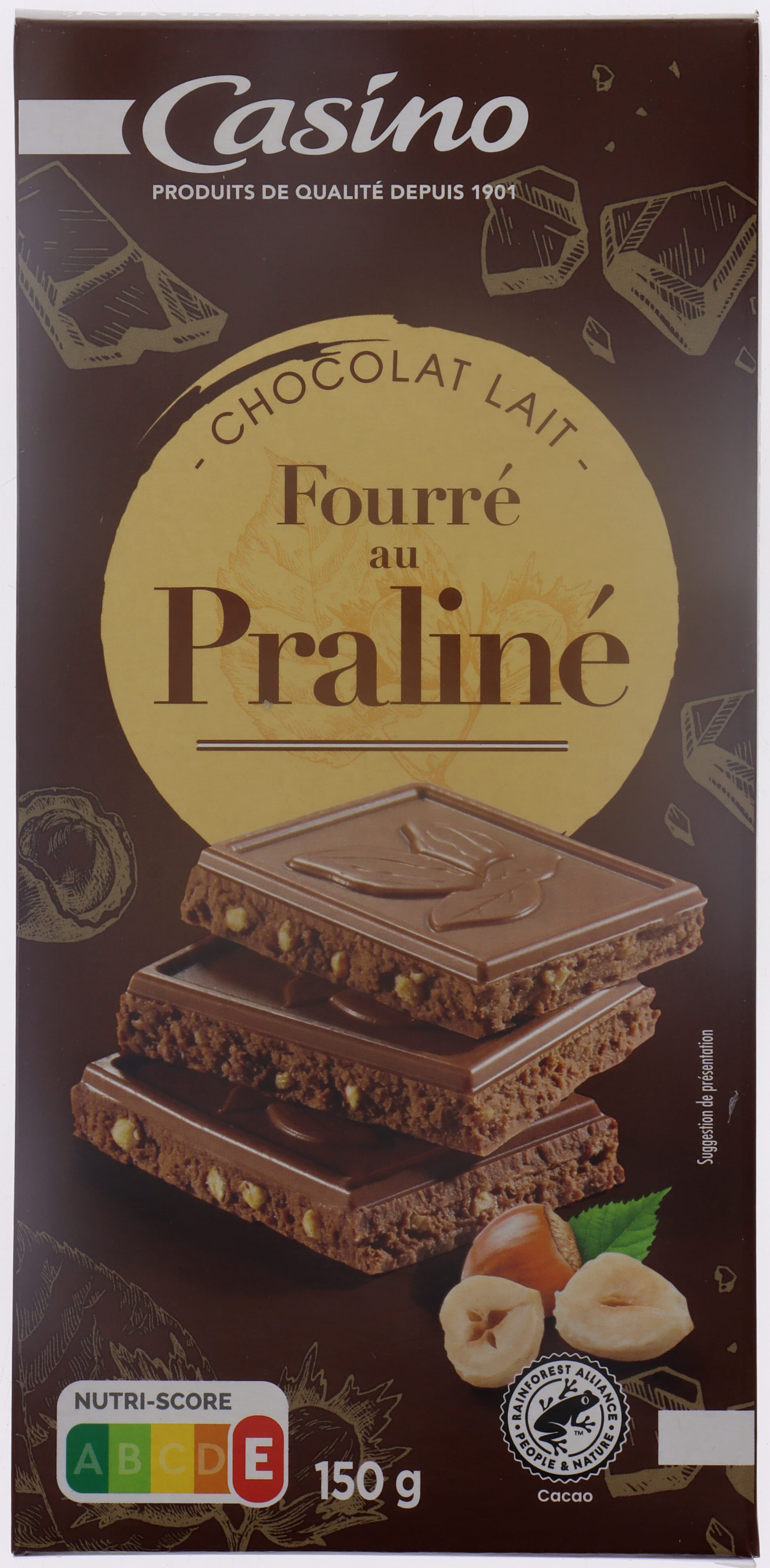 Casino Chocolat supérieur Lait praliné Nougatine packshot