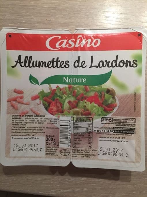 Casino Allumettes de lardons nature packshot