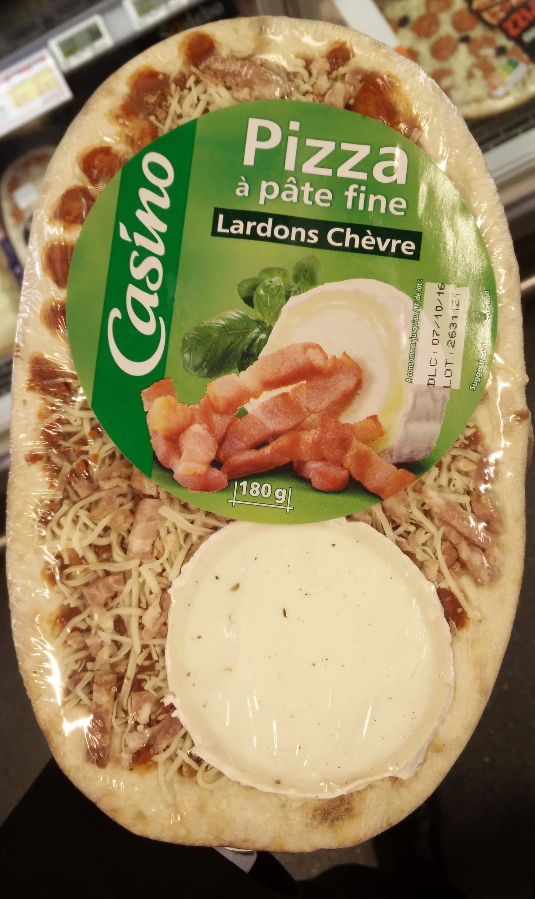 Casino Pizza à pâte fine lardons chêvre packshot