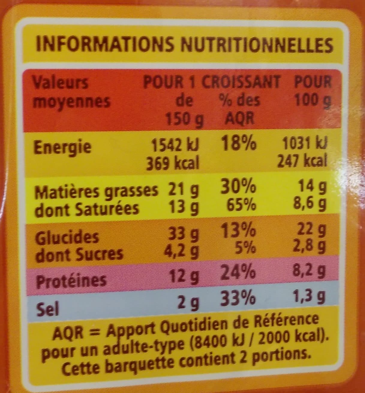 Casino CROISSANTS JAMBON EMMENTAL X 2 CROISSANTS Pâte pur beurre packshot