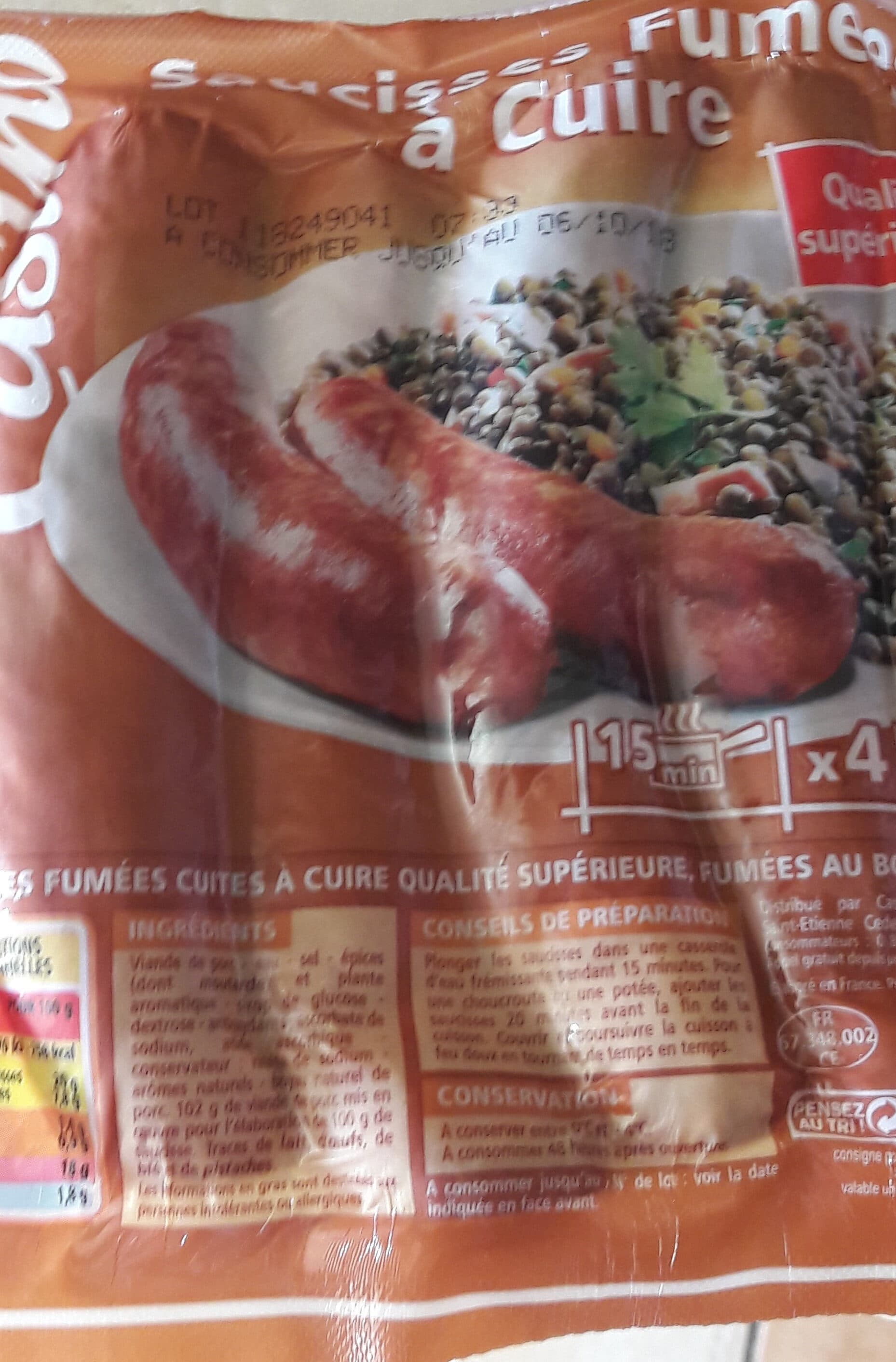 Casino Saucisses fumées à cuire packshot
