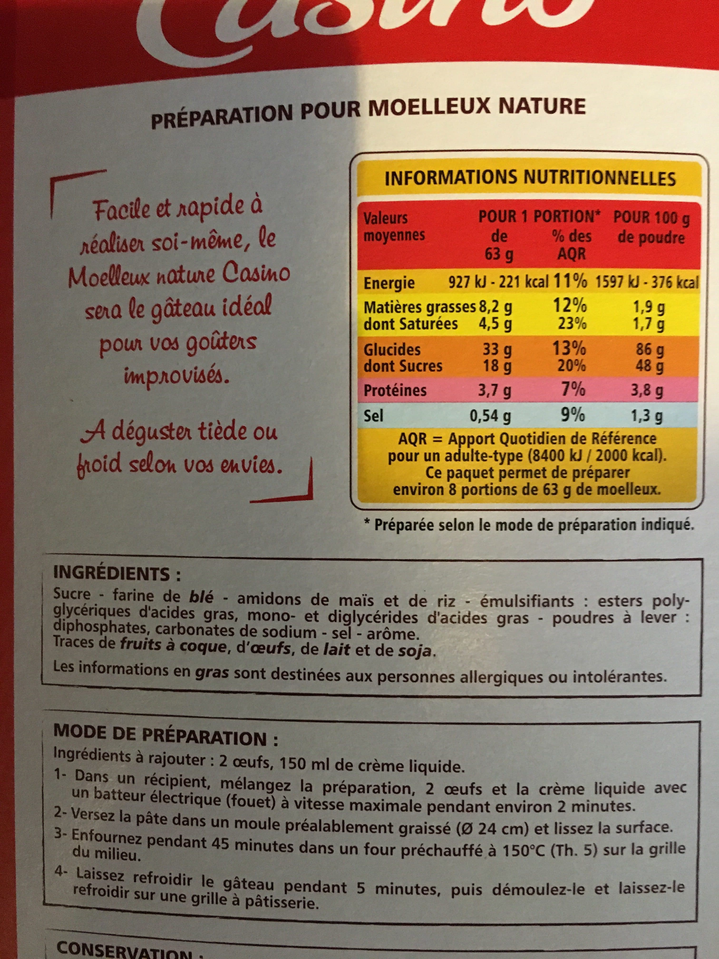 Casino Moelleux nature packshot