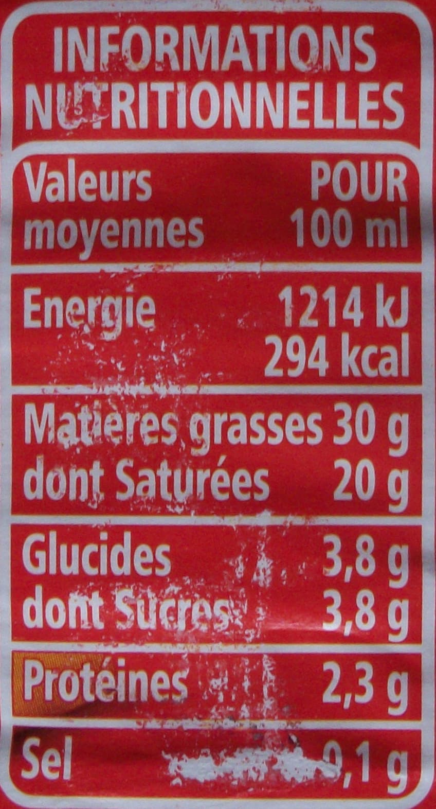 Casino Crème Entière Fluide (30 % MG) packshot