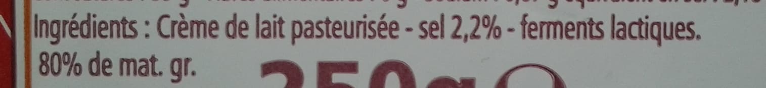 Casino Beurre Moulé ExtraFin Demisel 80% de matières grasses packshot