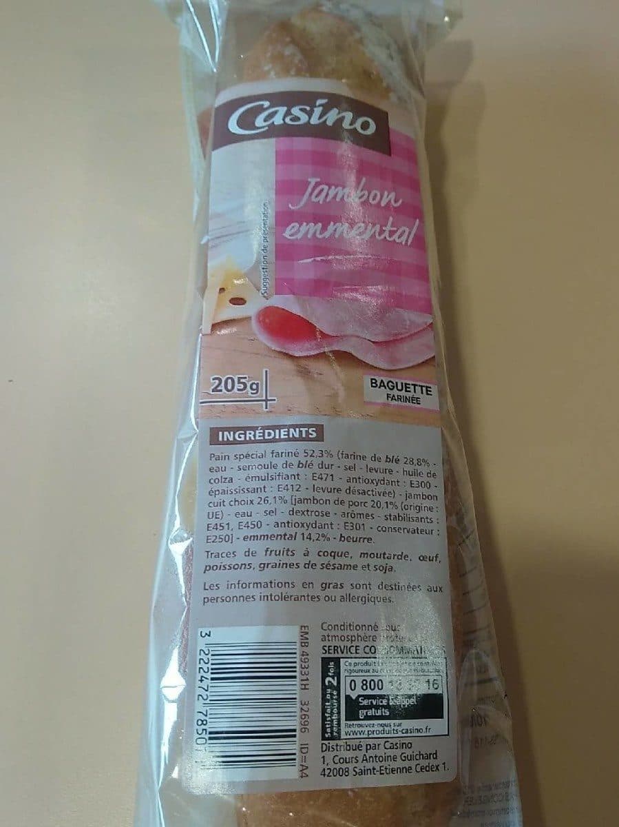 Casino Jambon Emmental Baguette farinée packshot