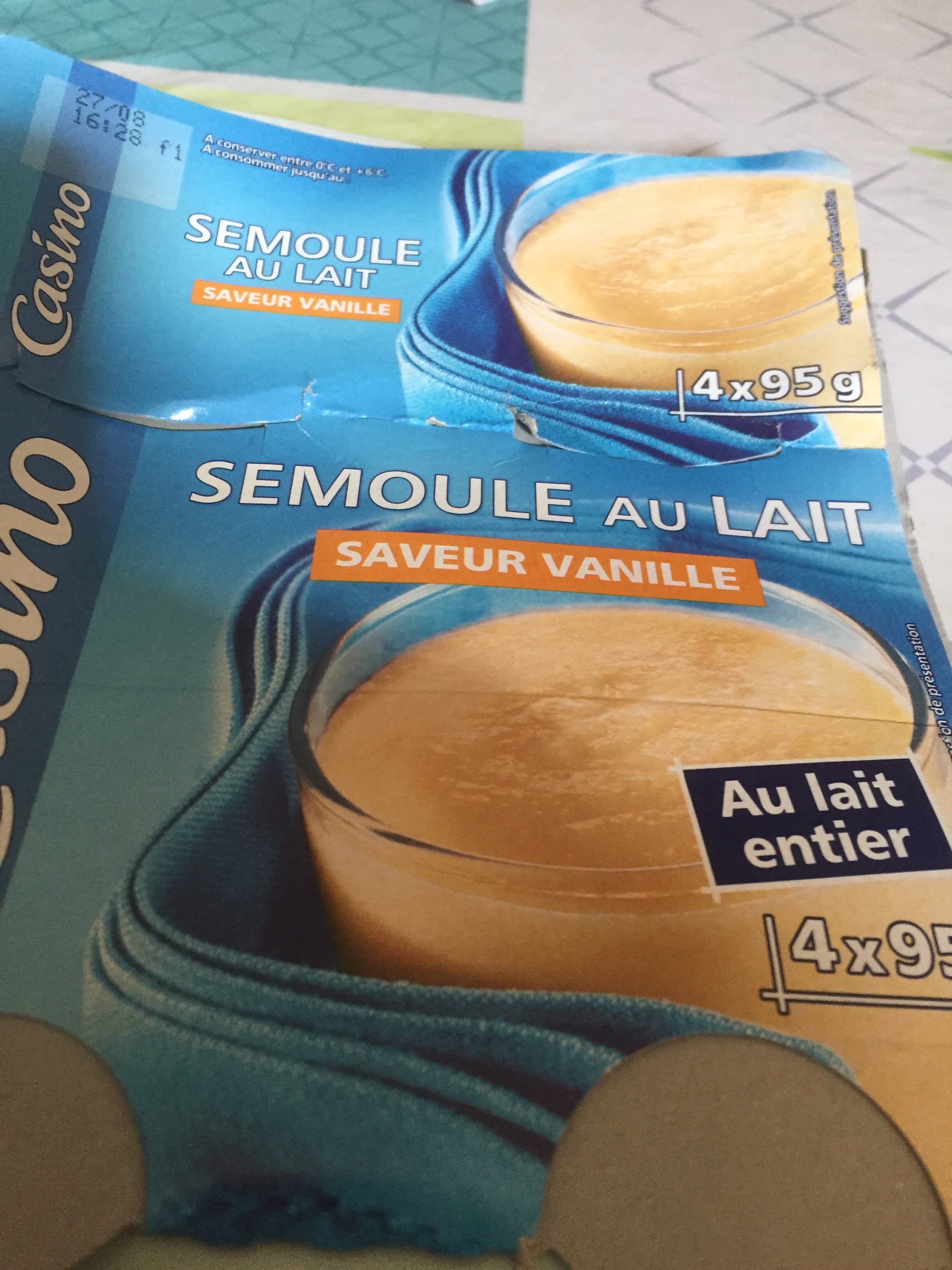 Casino Semoule au lait saveur vanille - Au lait entier packshot