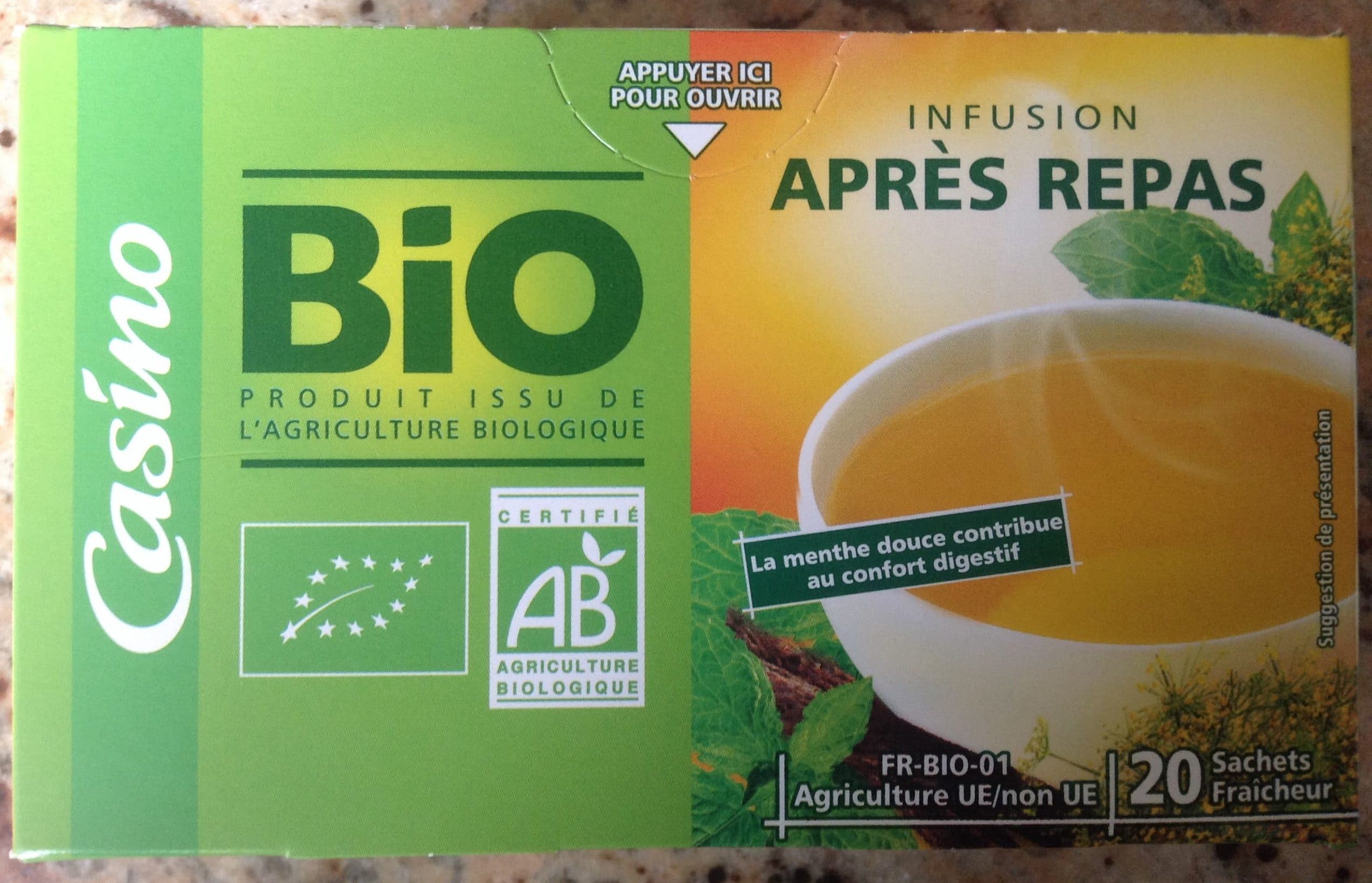 Casino Infusion Après repas bio 30g 20 sachets fraîcheur packshot