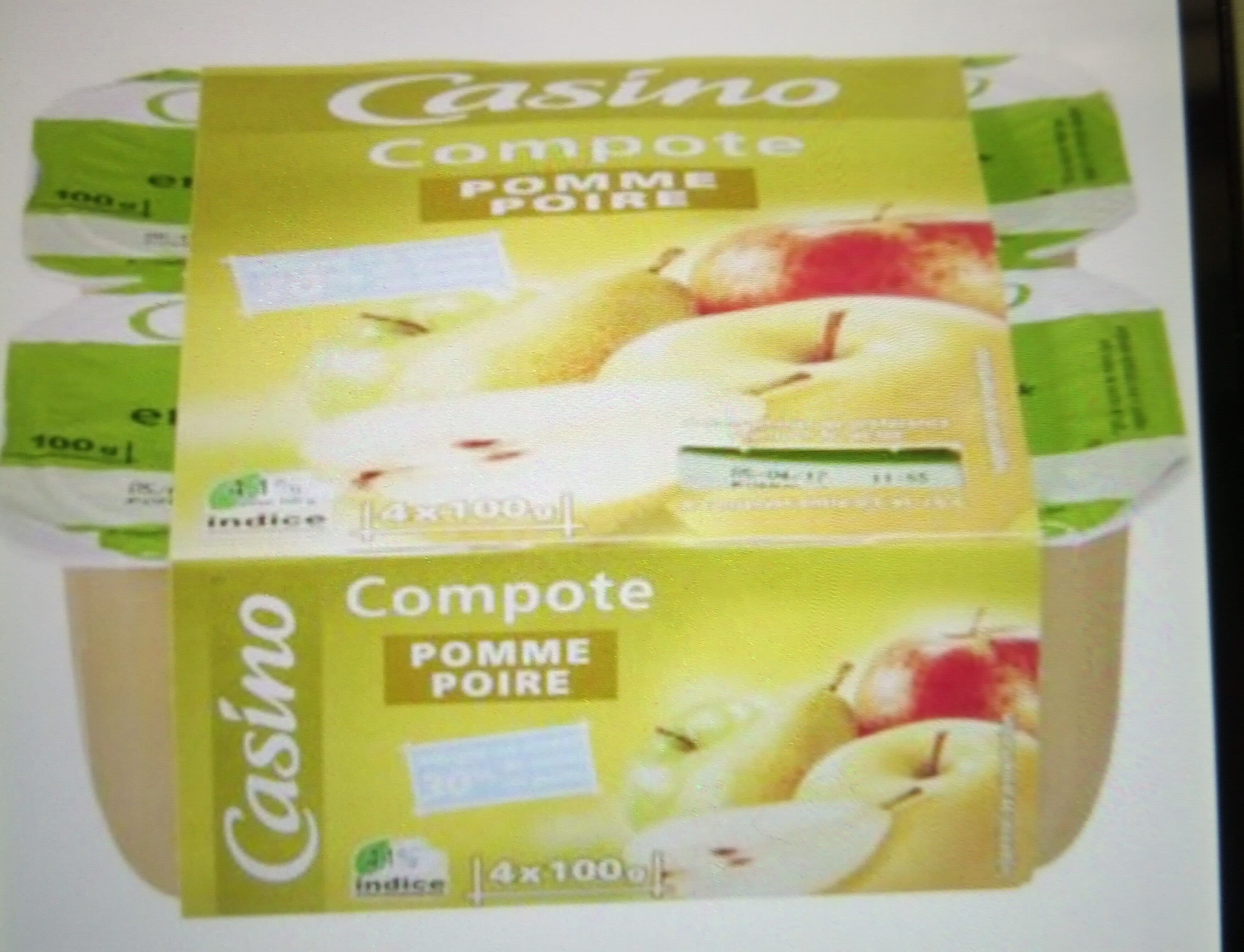 Casino Compote Pomme Poire allégée en sucres packshot