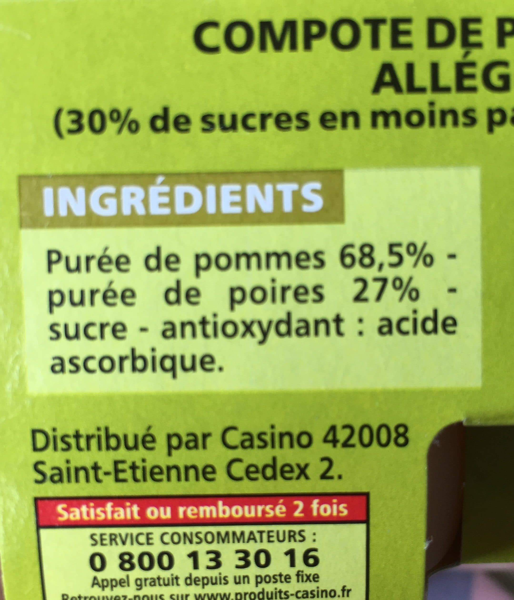 Casino Compote Pomme Poire allégée en sucres packshot