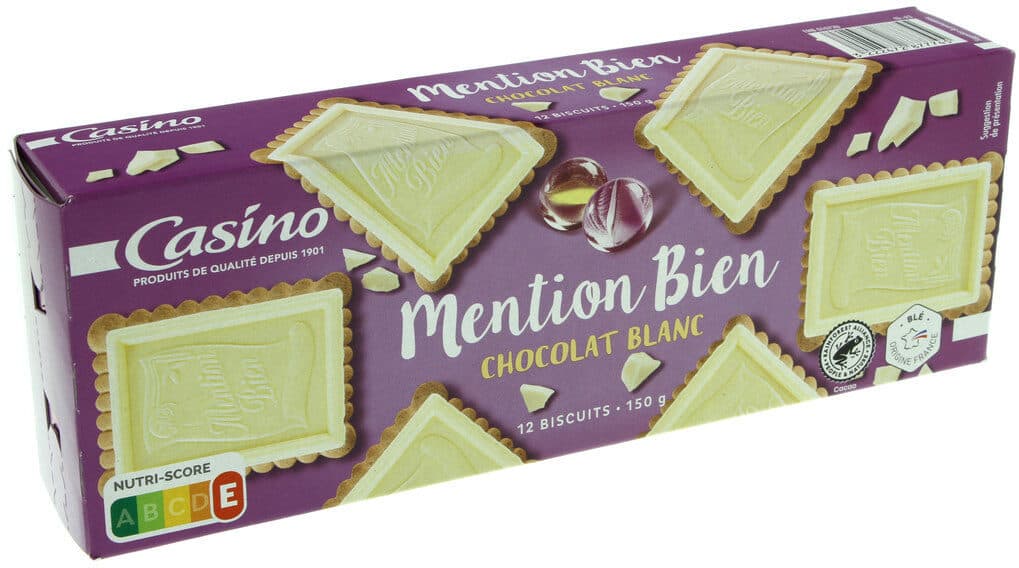 Casino Biscuit Mention Bien Chocolat Blanc packshot