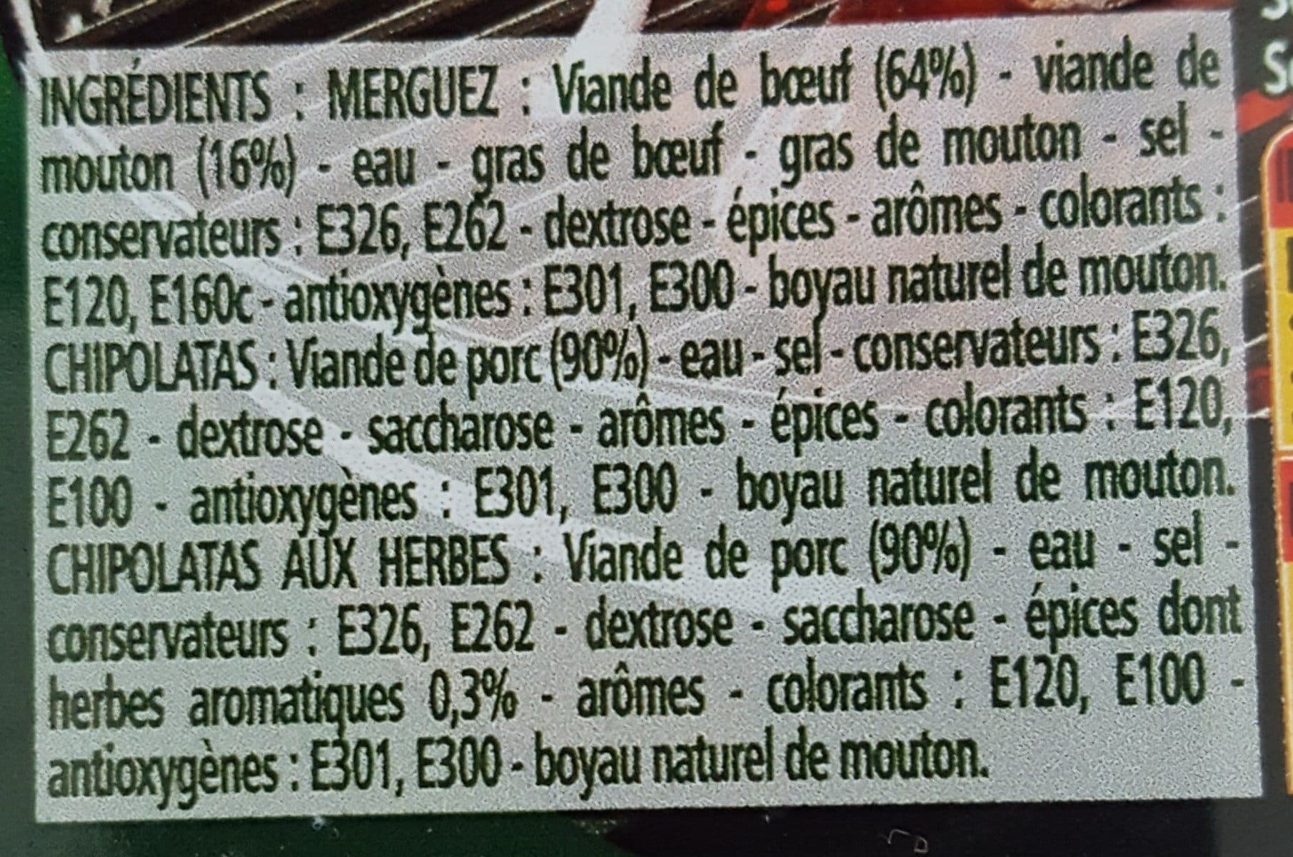 Casino Spécial Barbecue Merguez-Chipolatas-Chipolatas aux herbes packshot