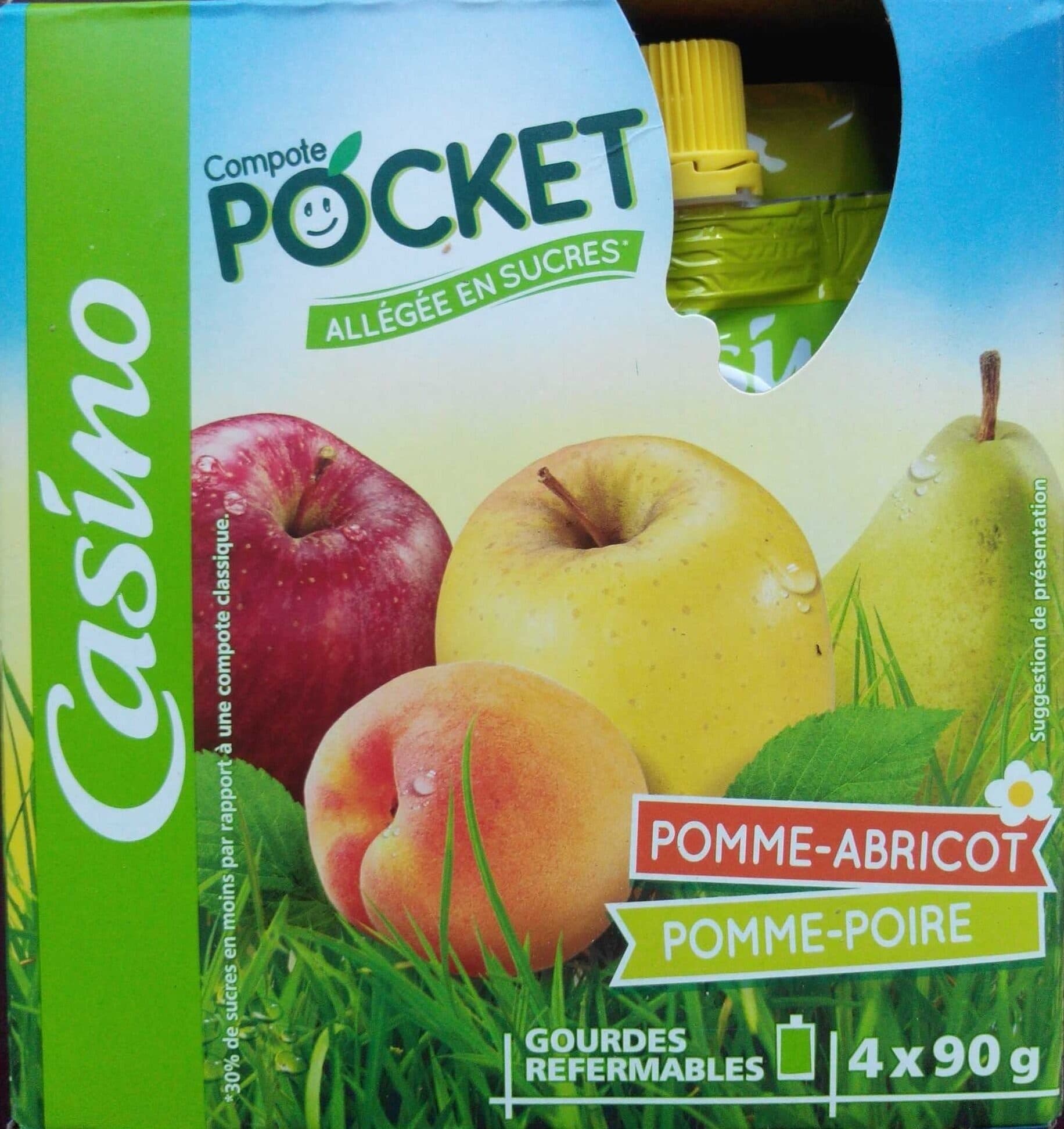 Casino Compote POCKET allégée en sucres packshot
