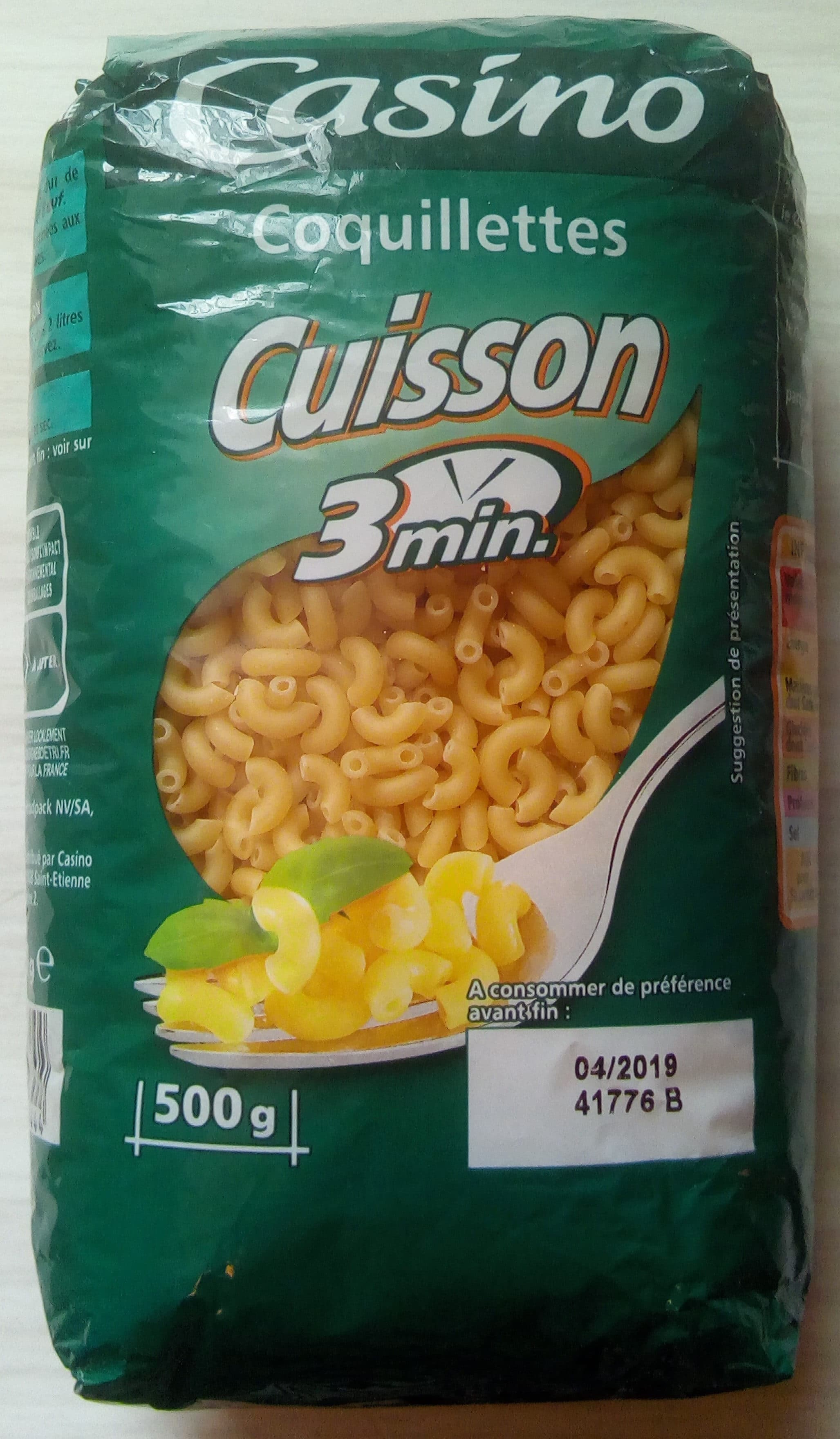 Casino Coquillettes cuisson 3min packshot