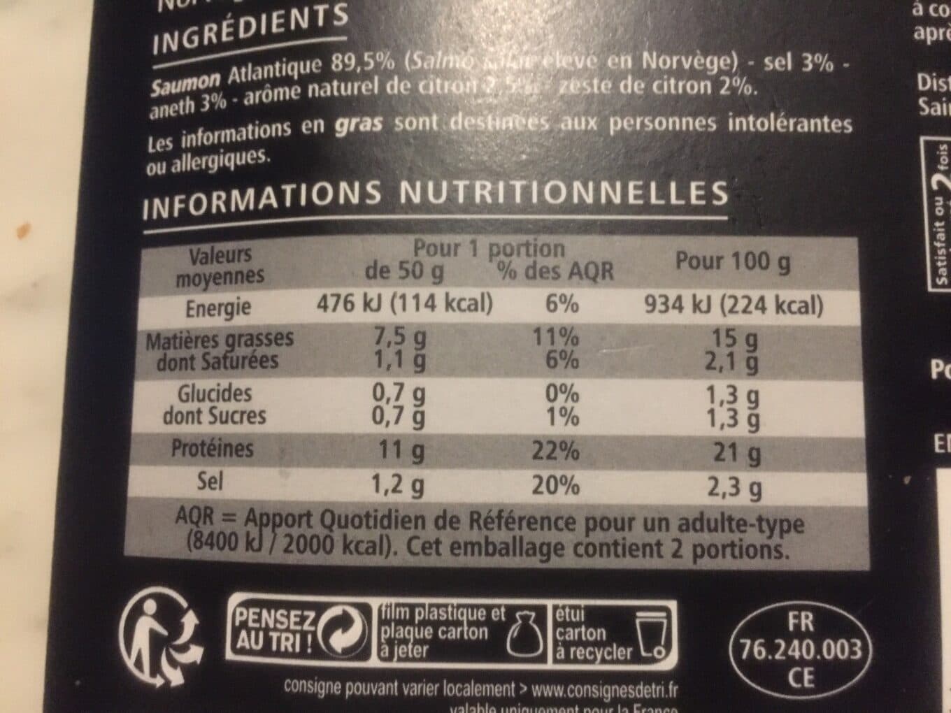 Casino Emincés de saumon fumé à l'aneth et aux zestes de citron packshot