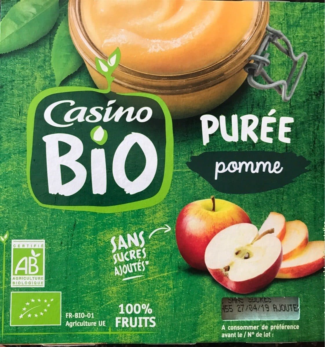 Casino Purée de Fruits POMME Sans Sucres Ajoutés packshot