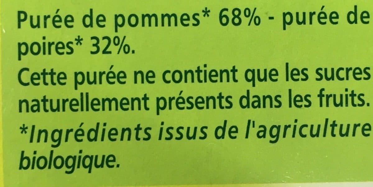 Casino Purée pomme poire sans sucres ajoutés* *conformément à la réglementation. contient des sucres naturellement présents dans les fruits. packshot