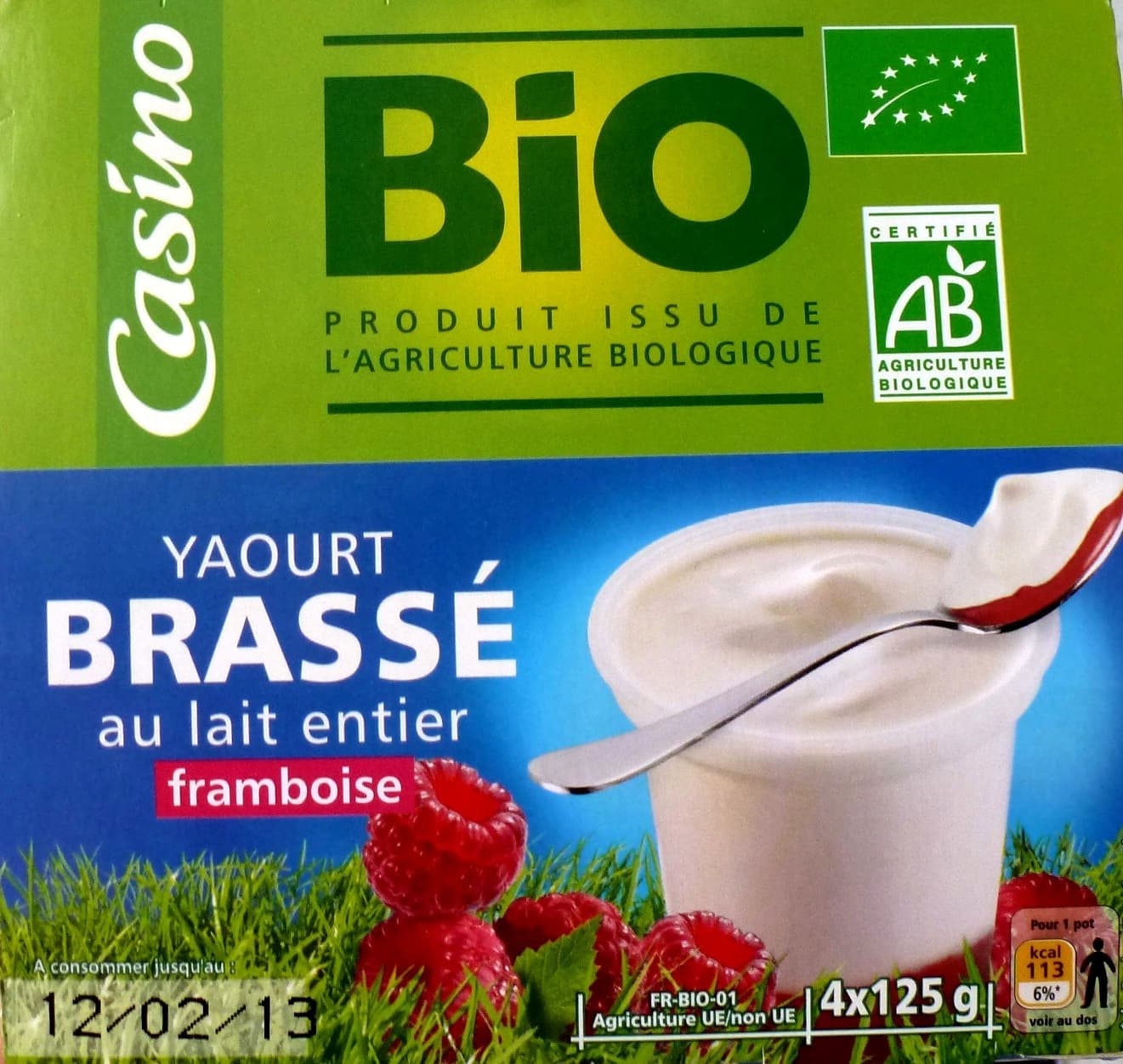 Casino Yaourt brassé au lait entier framboise packshot