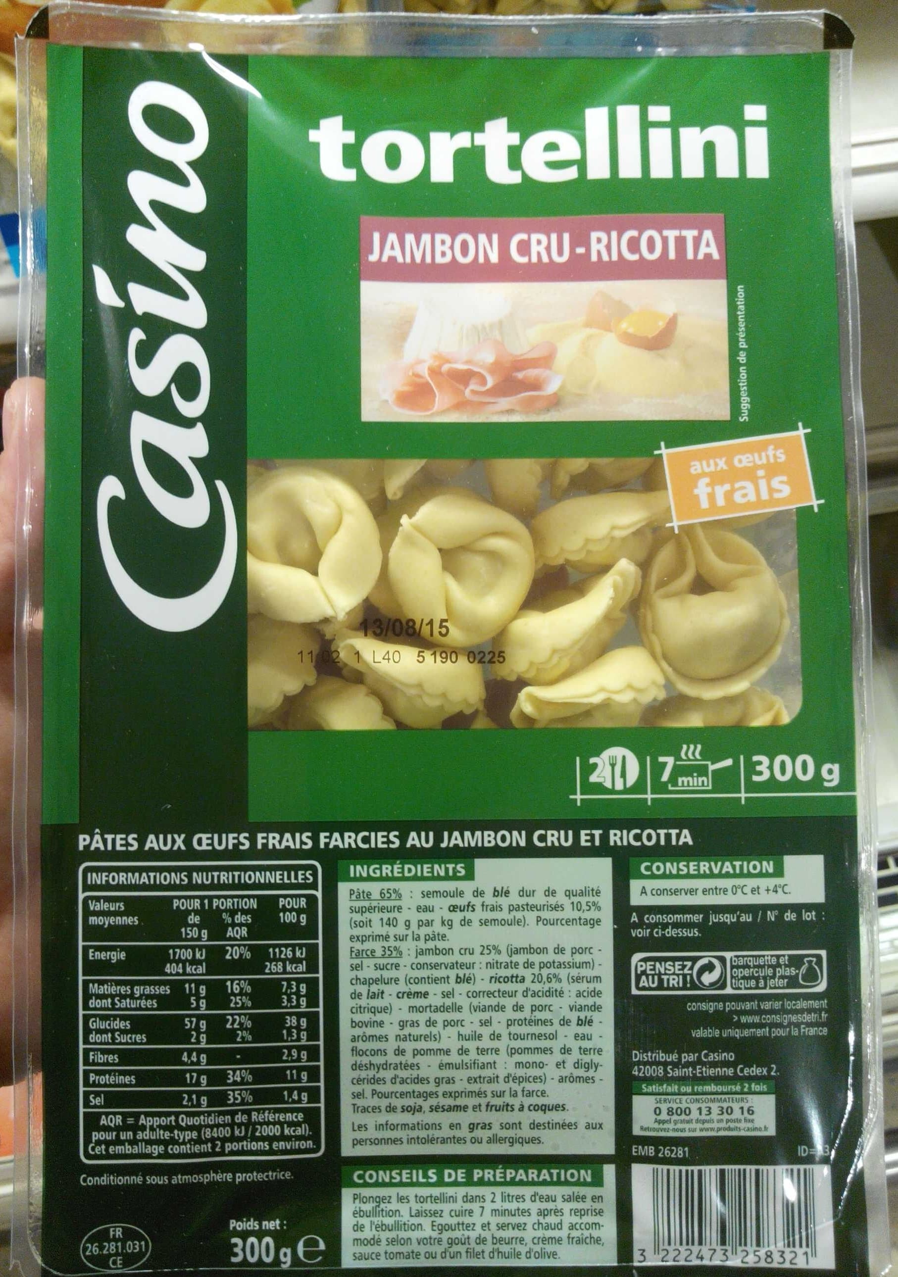 Casino Tortellini jambon cru recette aux oeufs frais packshot