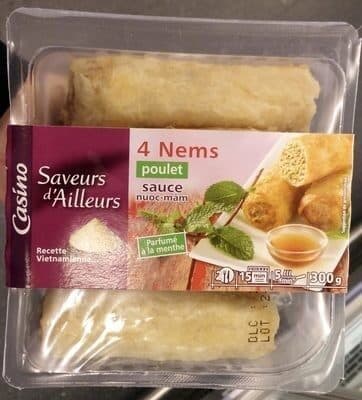 Casino Saveurs d'Ailleurs 4 NEMS POULET sauce NuocMâm packshot
