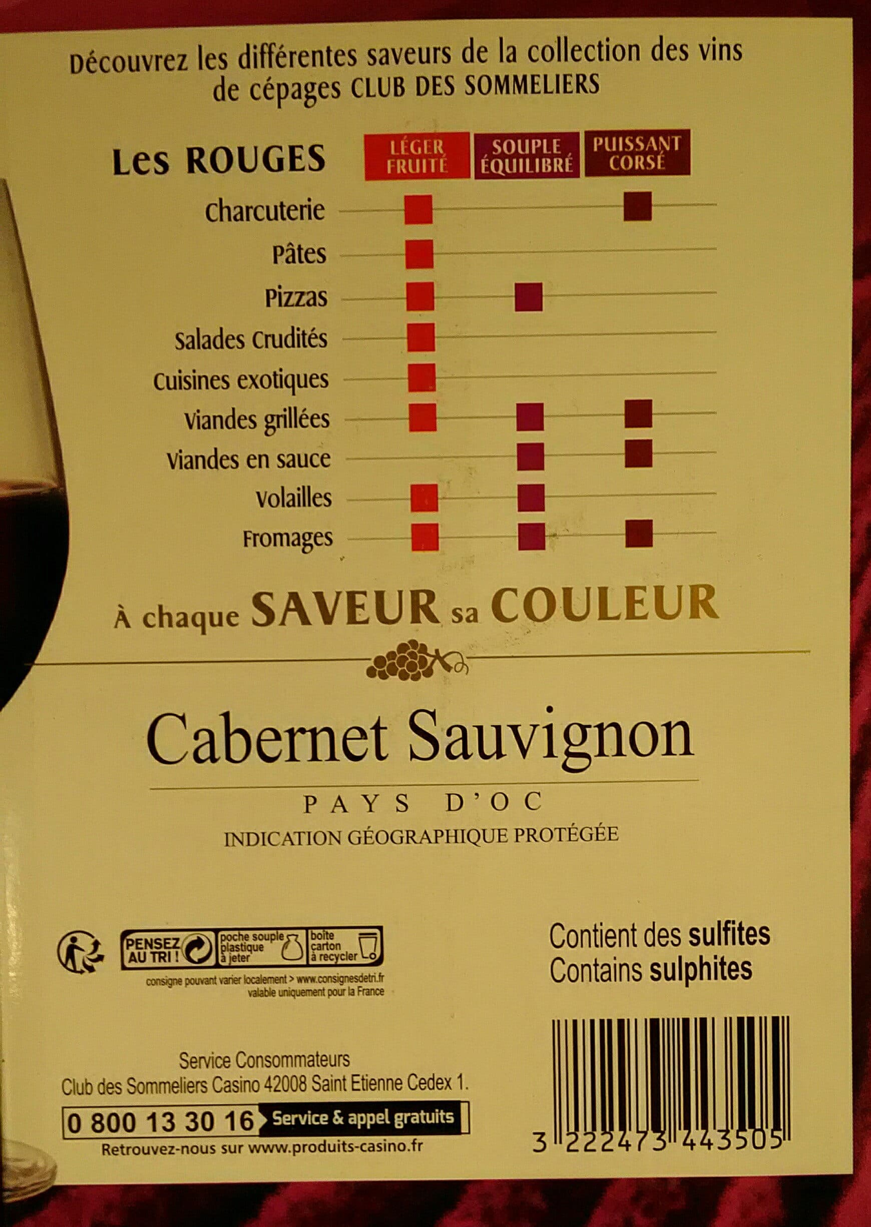 Club des Sommeliers Cabernet Sauvignon packshot