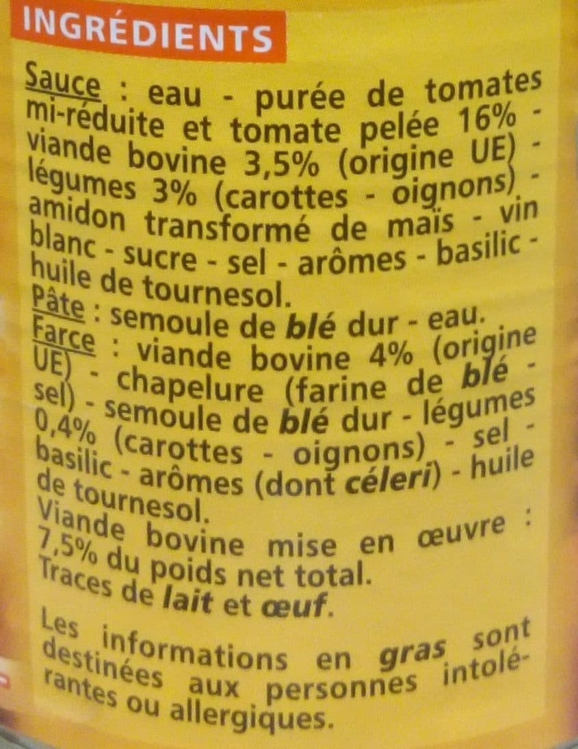 Casino Ravioli Pur Bœuf Sauce Italienne packshot
