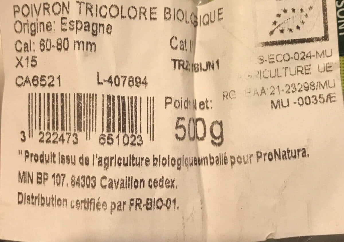 Casino Poivrons tricolores bio packshot