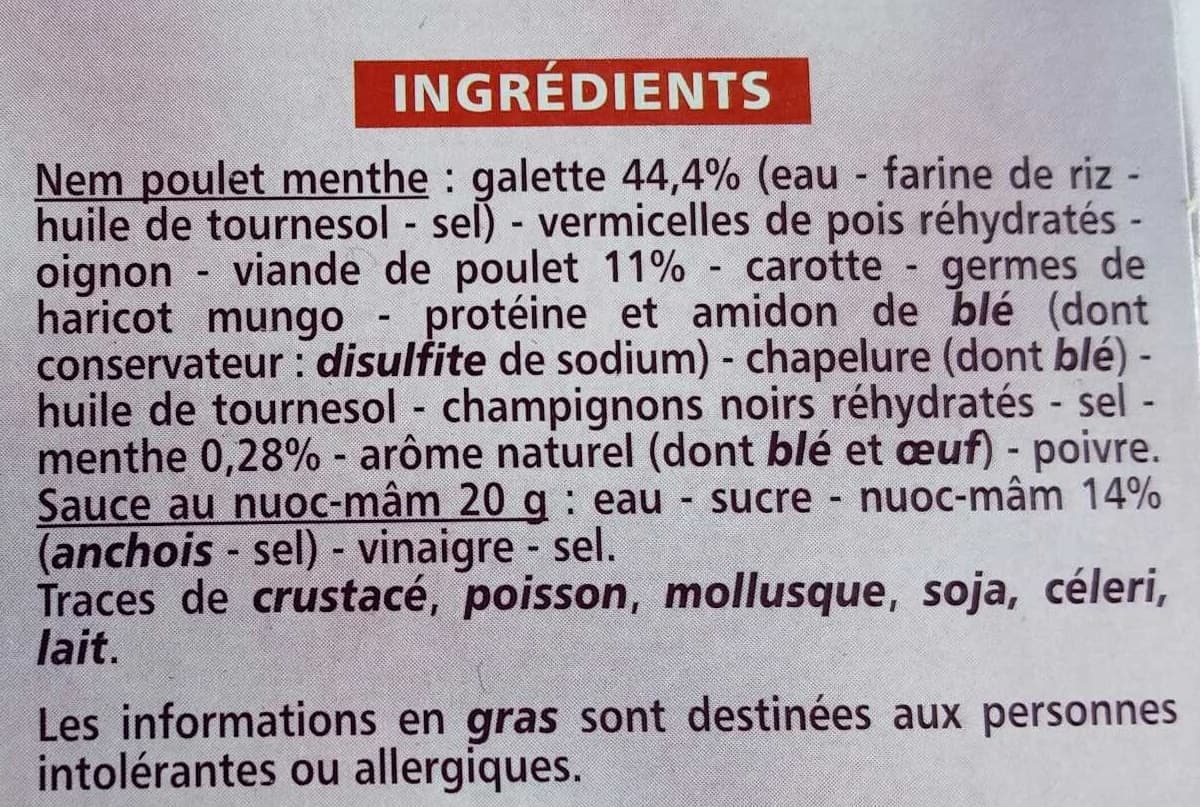 Casino 6 mini nems poulet sauce Nuoc-mâm packshot