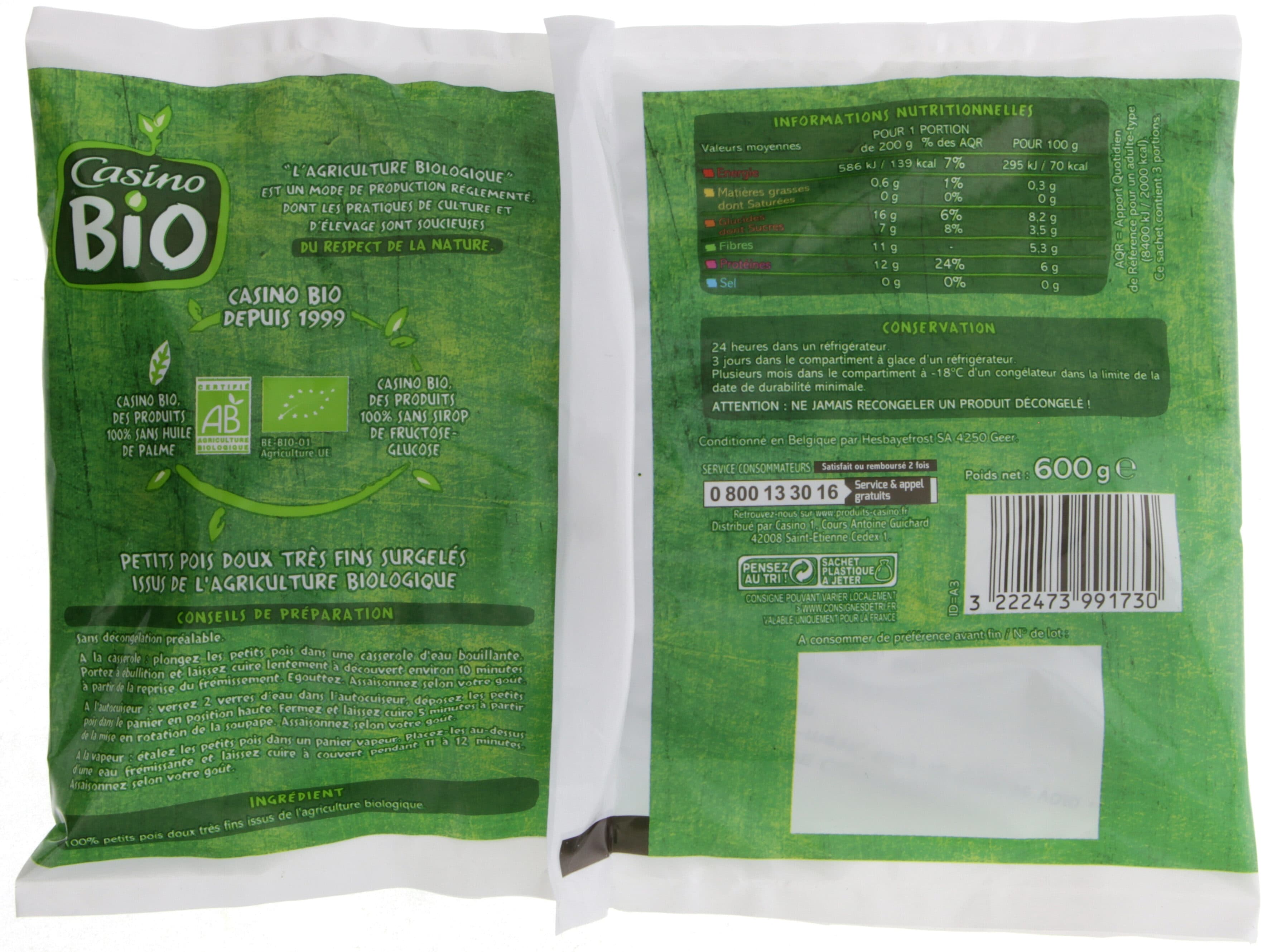 Casino Petits pois doux très fins bio packshot