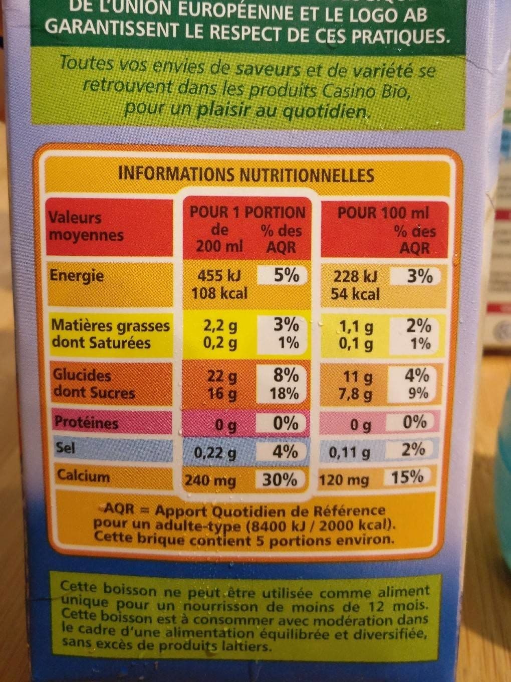 Casino Boisson Riz Calcium packshot