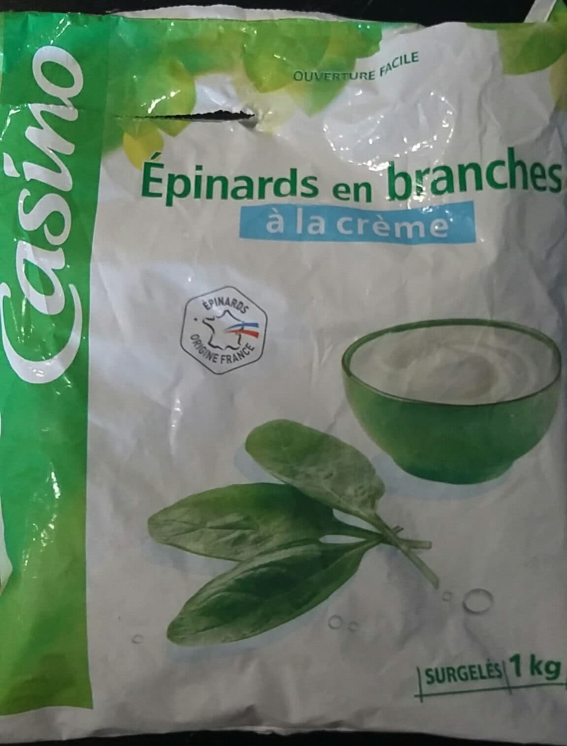 Casino Epinards en branches à la crème packshot